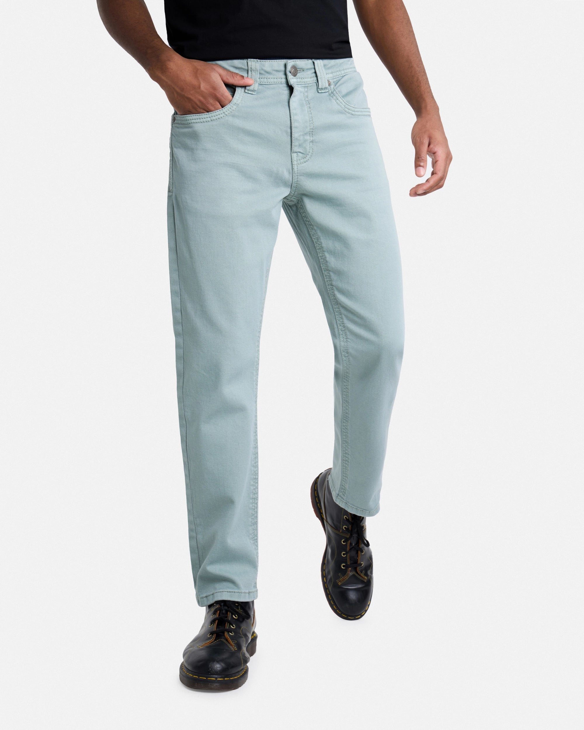 #CUDJM9100739 Saddle Stitch Relaxed Fit Western Color Jeans-thumbmail-28