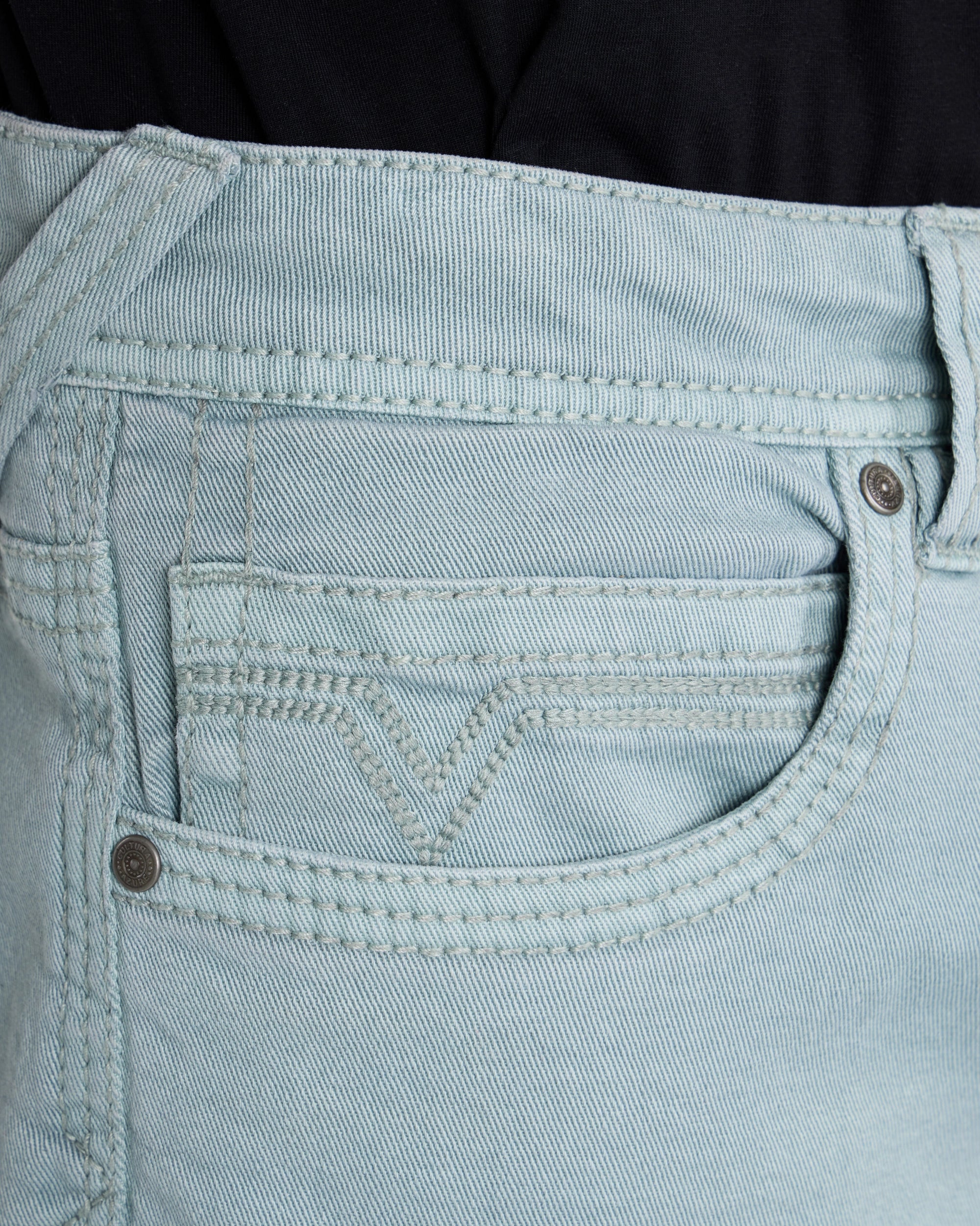 #CUDJM9100739 Saddle Stitch Relaxed Fit Western Color Jeans-thumbmail-31