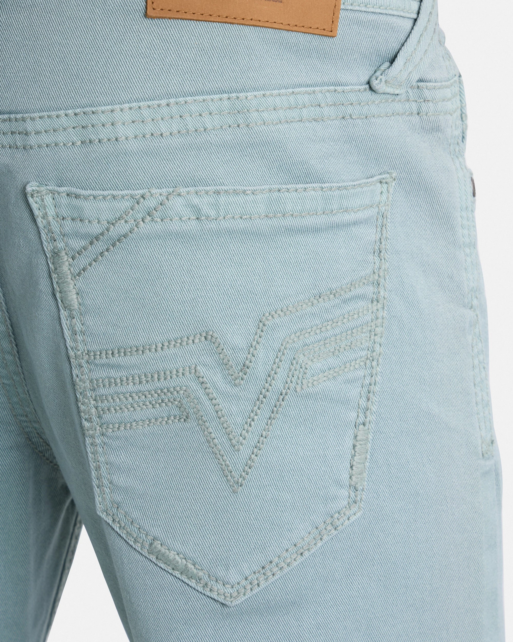 #CUDJM9100739 Saddle Stitch Relaxed Fit Western Color Jeans-thumbmail-32