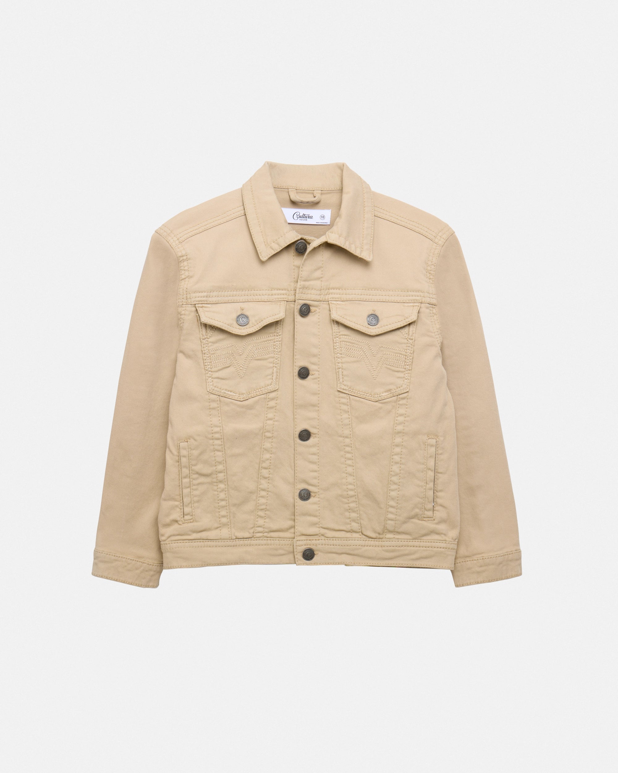 #CUJKB5100744 Boy's Saddle Stitch Color Denim Jacket With Flap Pocket-thumbmail-6