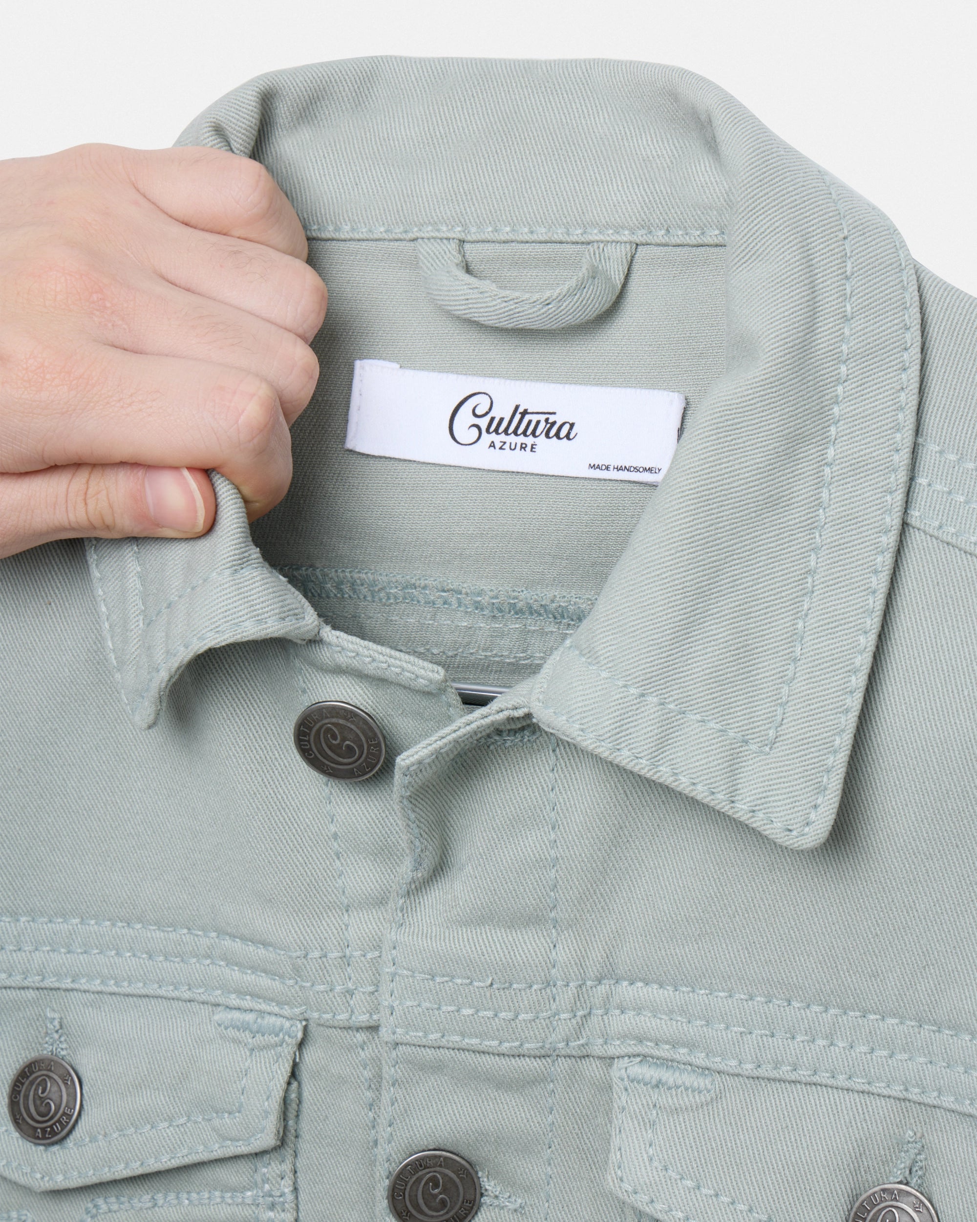 #CUJKB5100744 Boy's Saddle Stitch Color Denim Jacket With Flap Pocket-thumbmail-18