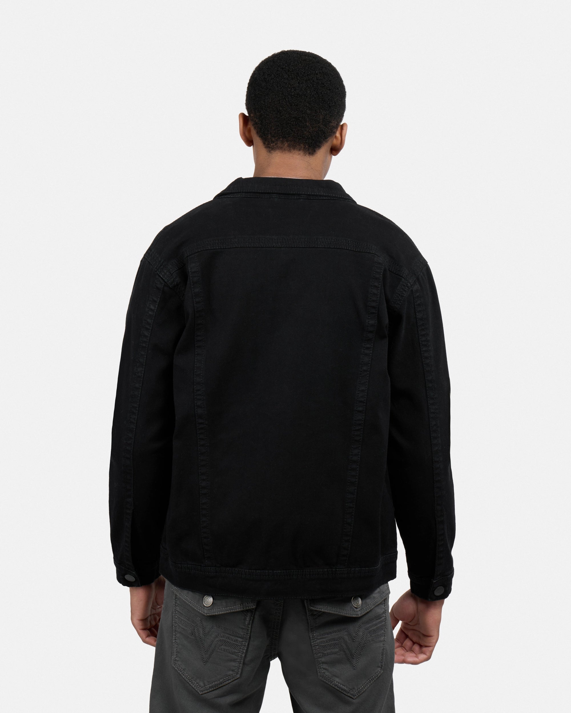 #CUJKM5100742 Saddle Stitch Trucker Color Denim Jacket
