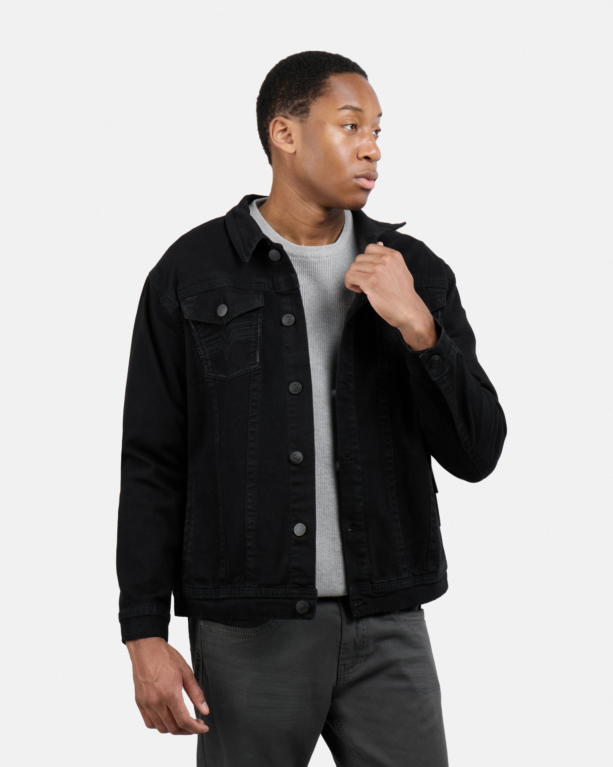 #CUJKM5100742 Saddle Stitch Trucker Color Denim Jacket-thumbmail-5