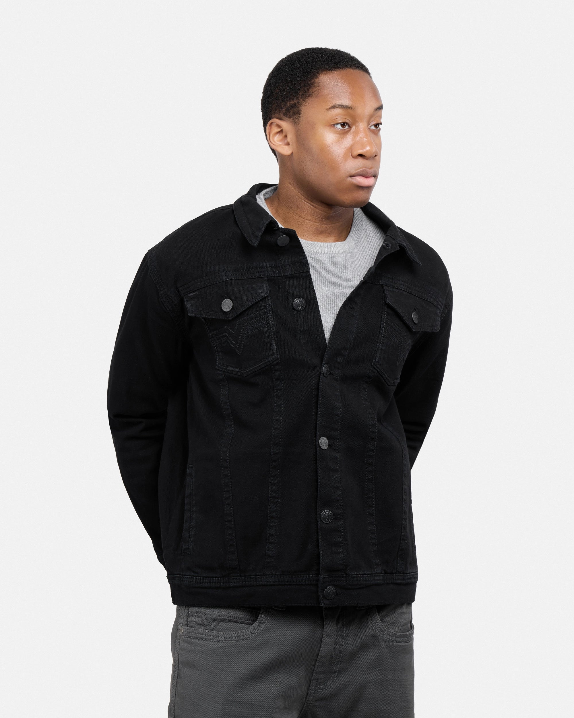 #CUJKM5100742 Saddle Stitch Trucker Color Denim Jacket-thumbmail-6