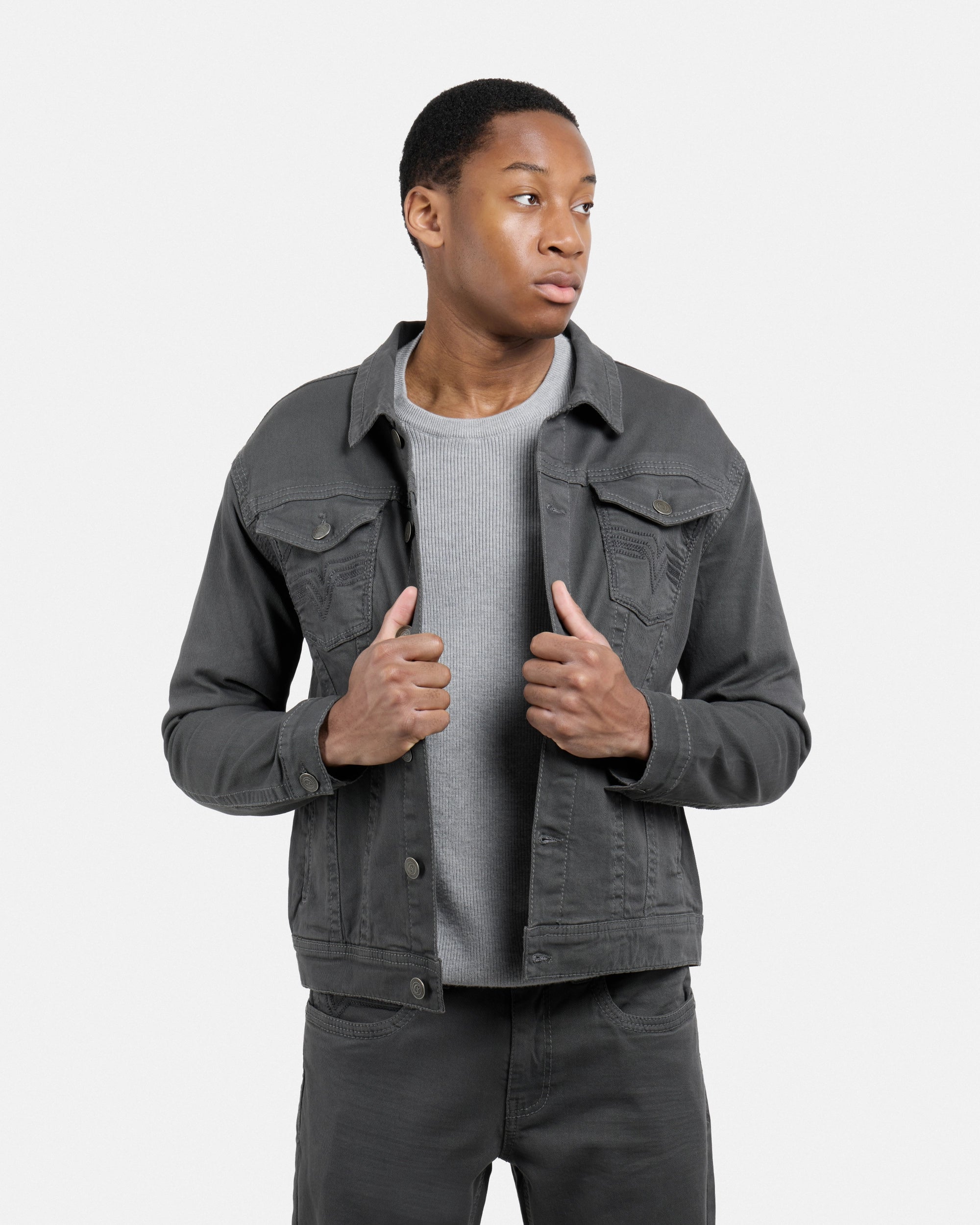 #CUJKM5100742 Saddle Stitch Trucker Color Denim Jacket-thumbmail-15