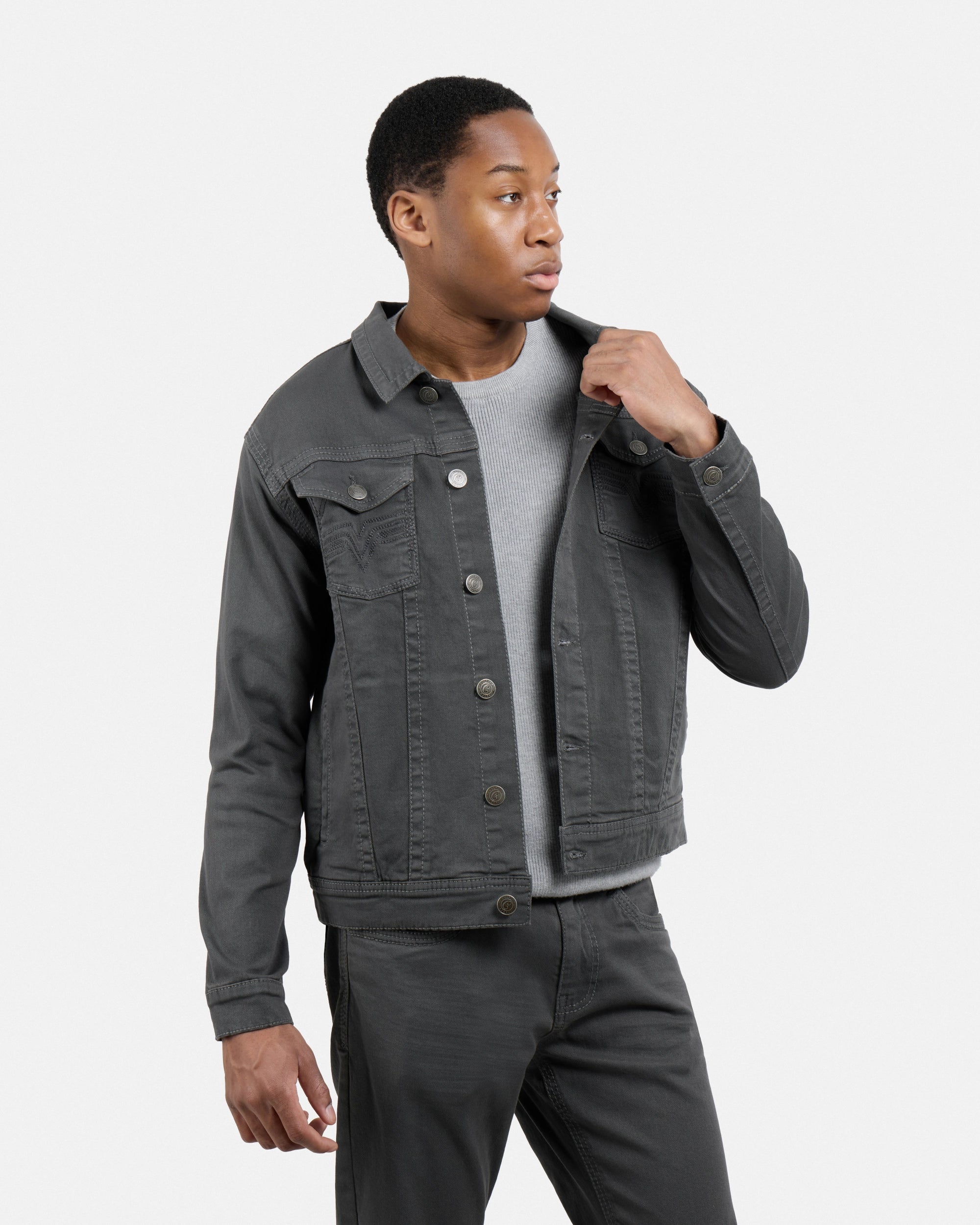 #CUJKM5100742 Saddle Stitch Trucker Color Denim Jacket-thumbmail-13