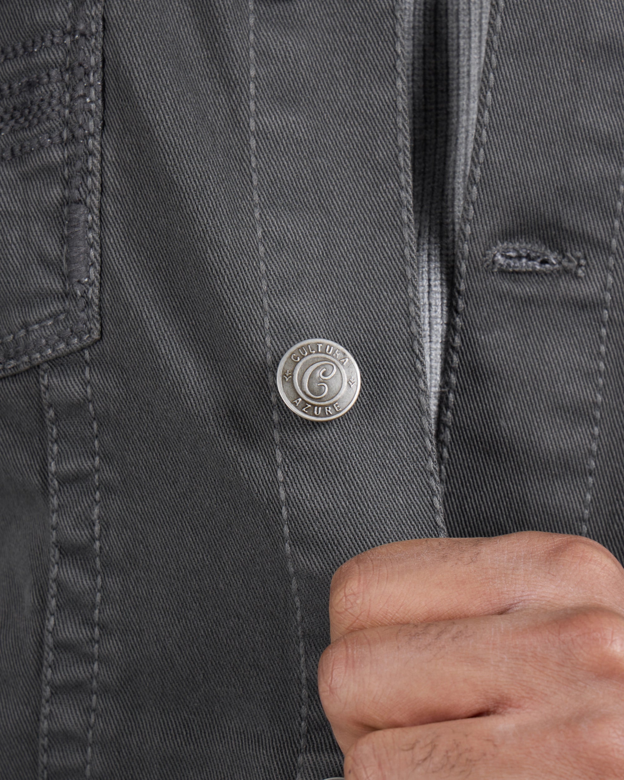 #CUJKM5100742 Saddle Stitch Trucker Color Denim Jacket-thumbmail-16