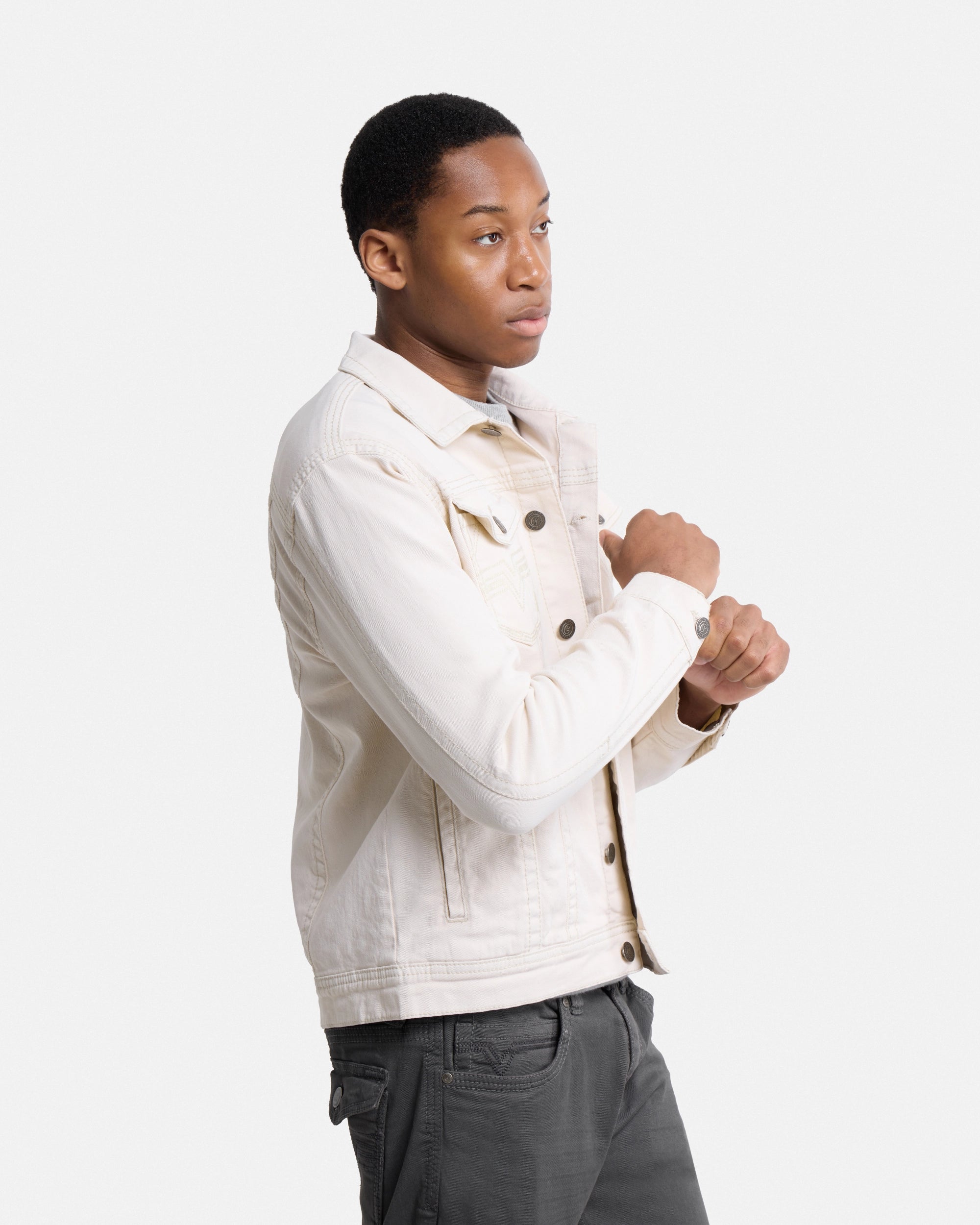 #CUJKM5100742 Saddle Stitch Trucker Color Denim Jacket-thumbmail-21