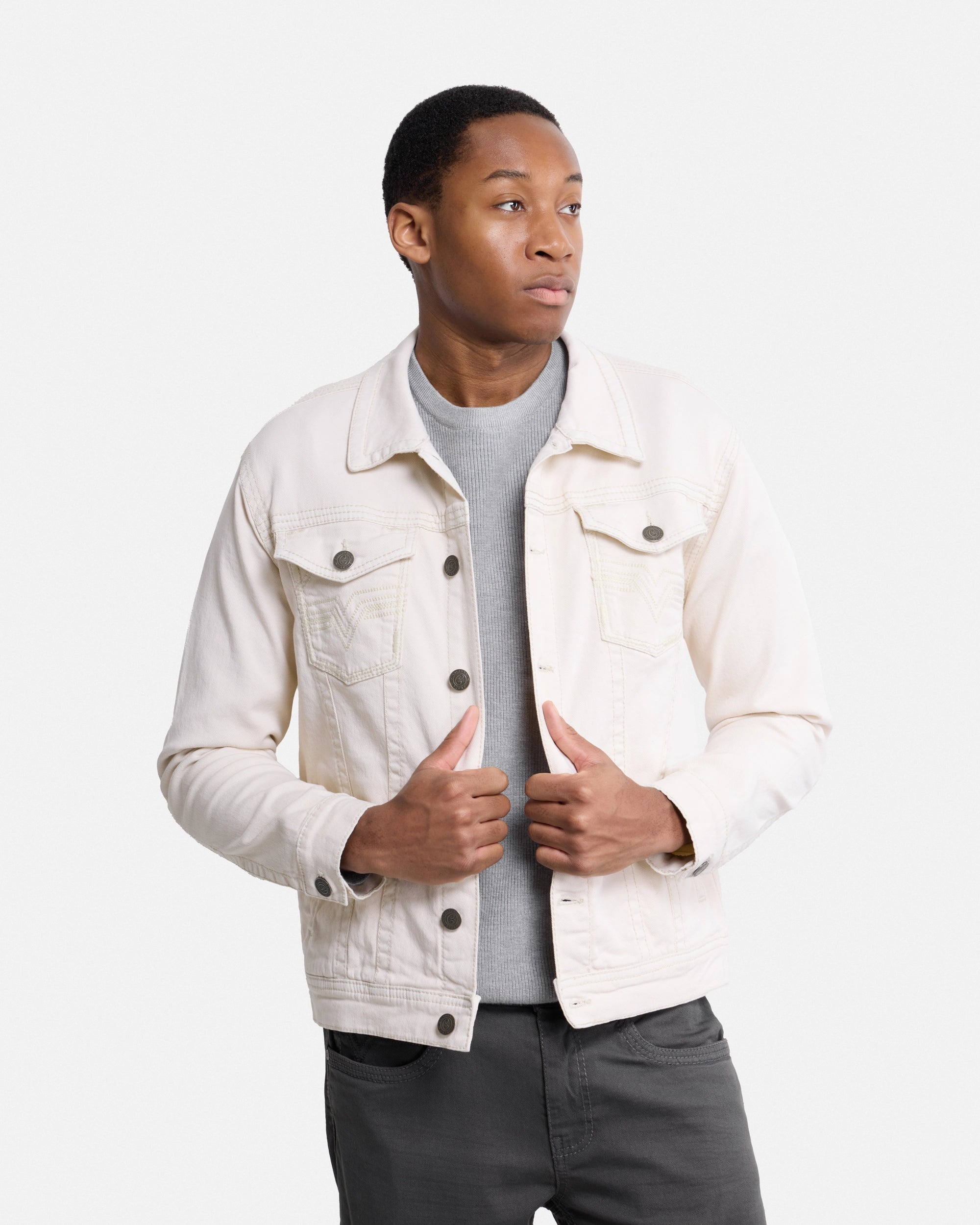#CUJKM5100742 Saddle Stitch Trucker Color Denim Jacket-thumbmail-22