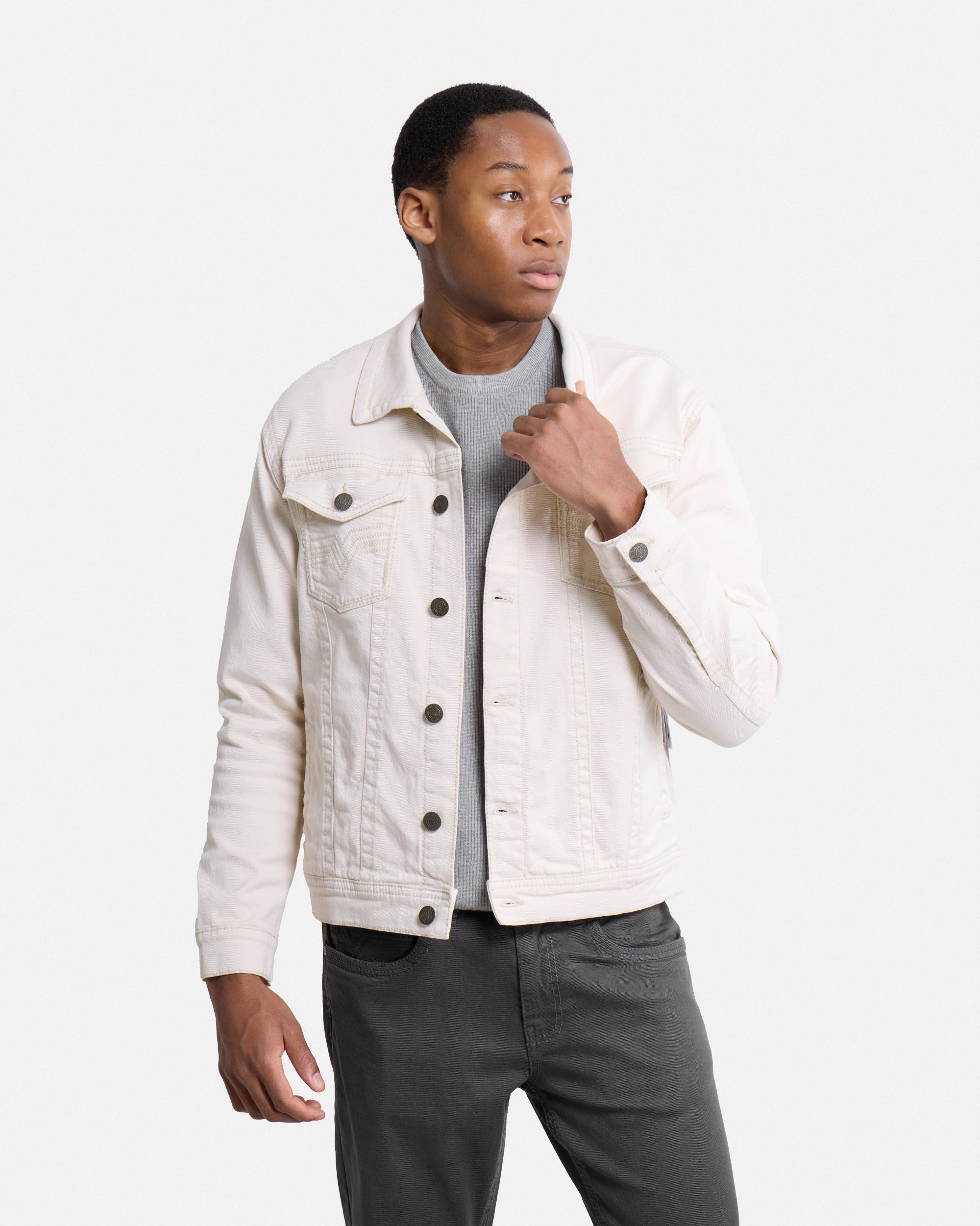 #CUJKM5100742 Saddle Stitch Trucker Color Denim Jacket-thumbmail-23