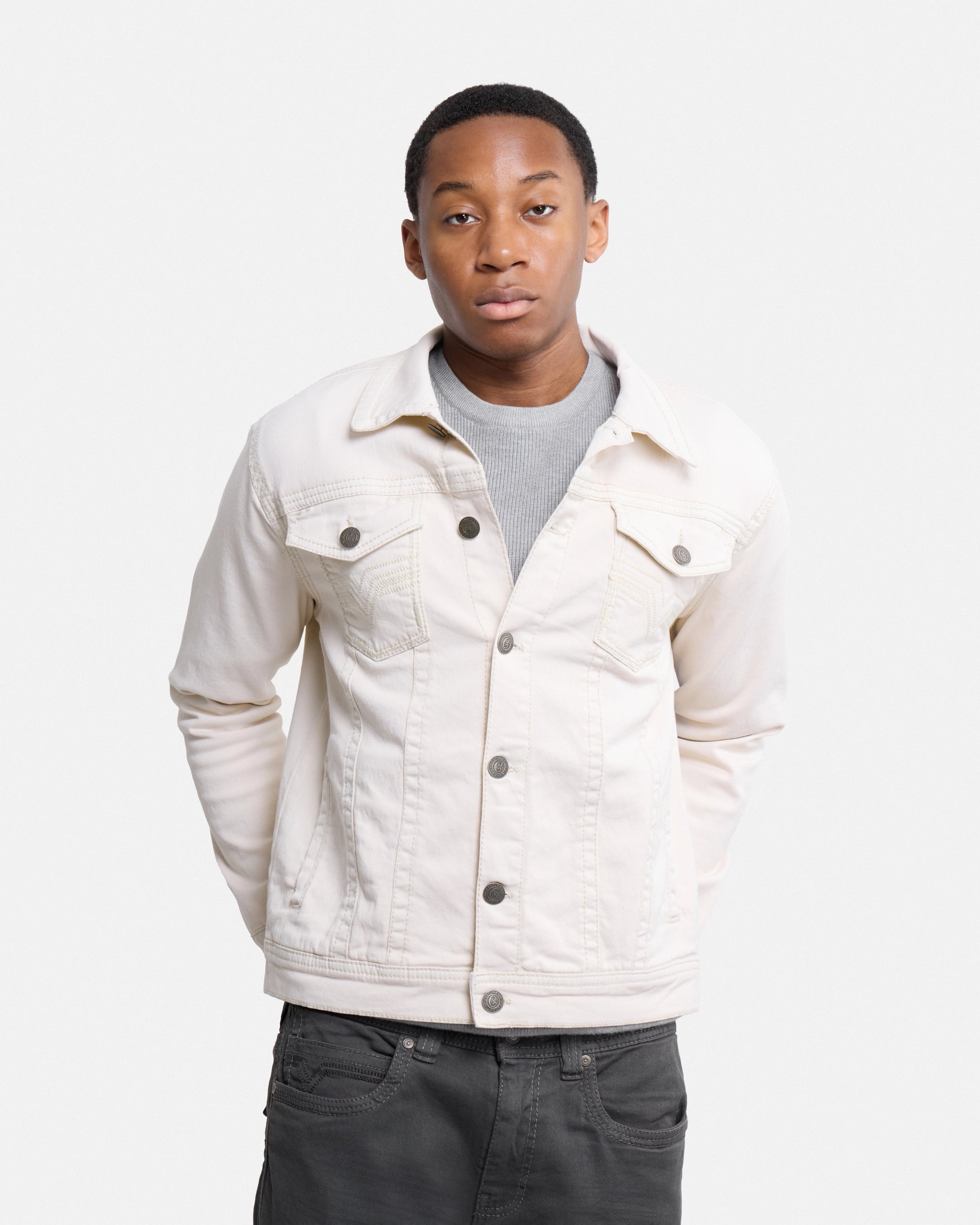 #CUJKM5100742 Saddle Stitch Trucker Color Denim Jacket-thumbmail-24