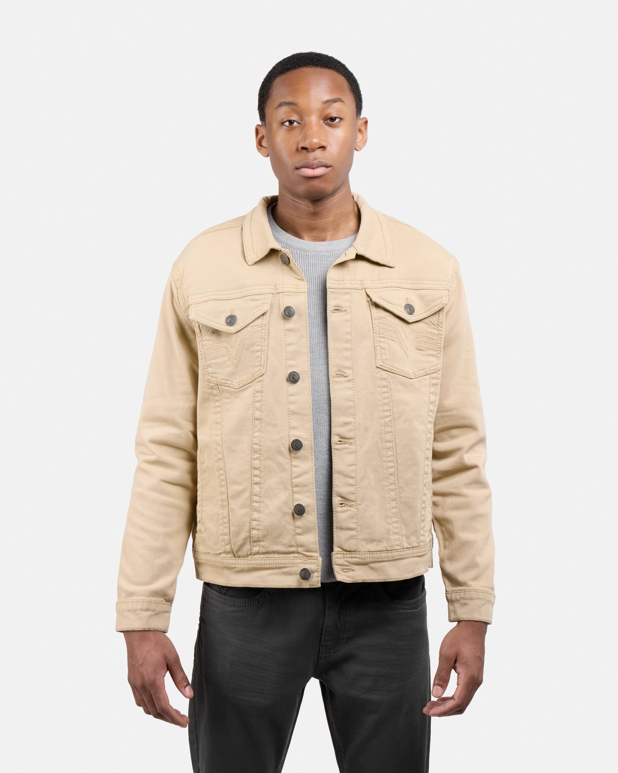 #CUJKM5100742 Saddle Stitch Trucker Color Denim Jacket-thumbmail-28