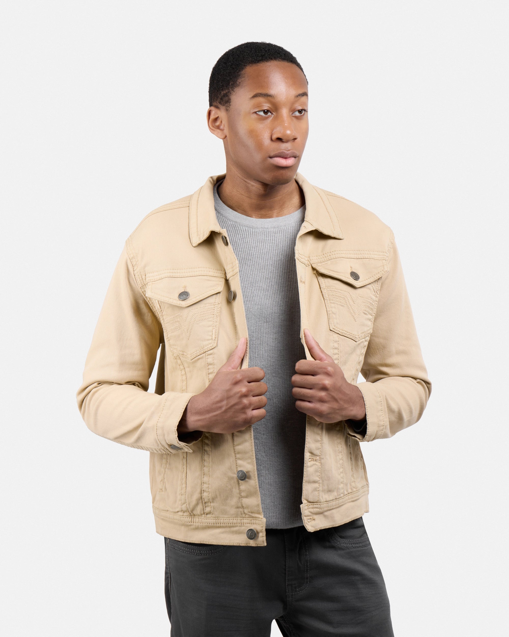 #CUJKM5100742 Saddle Stitch Trucker Color Denim Jacket-thumbmail-31