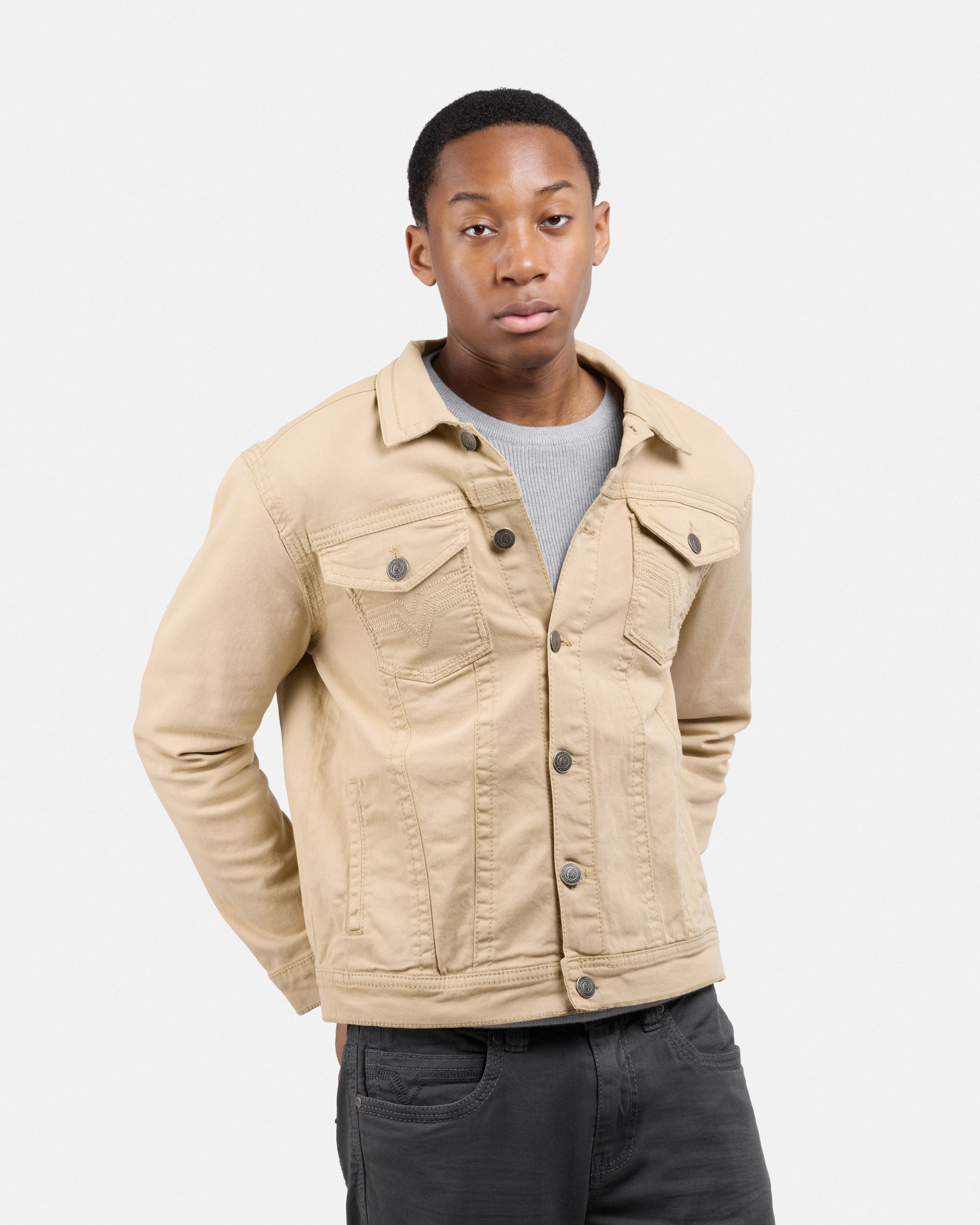 #CUJKM5100742 Saddle Stitch Trucker Color Denim Jacket-thumbmail-33