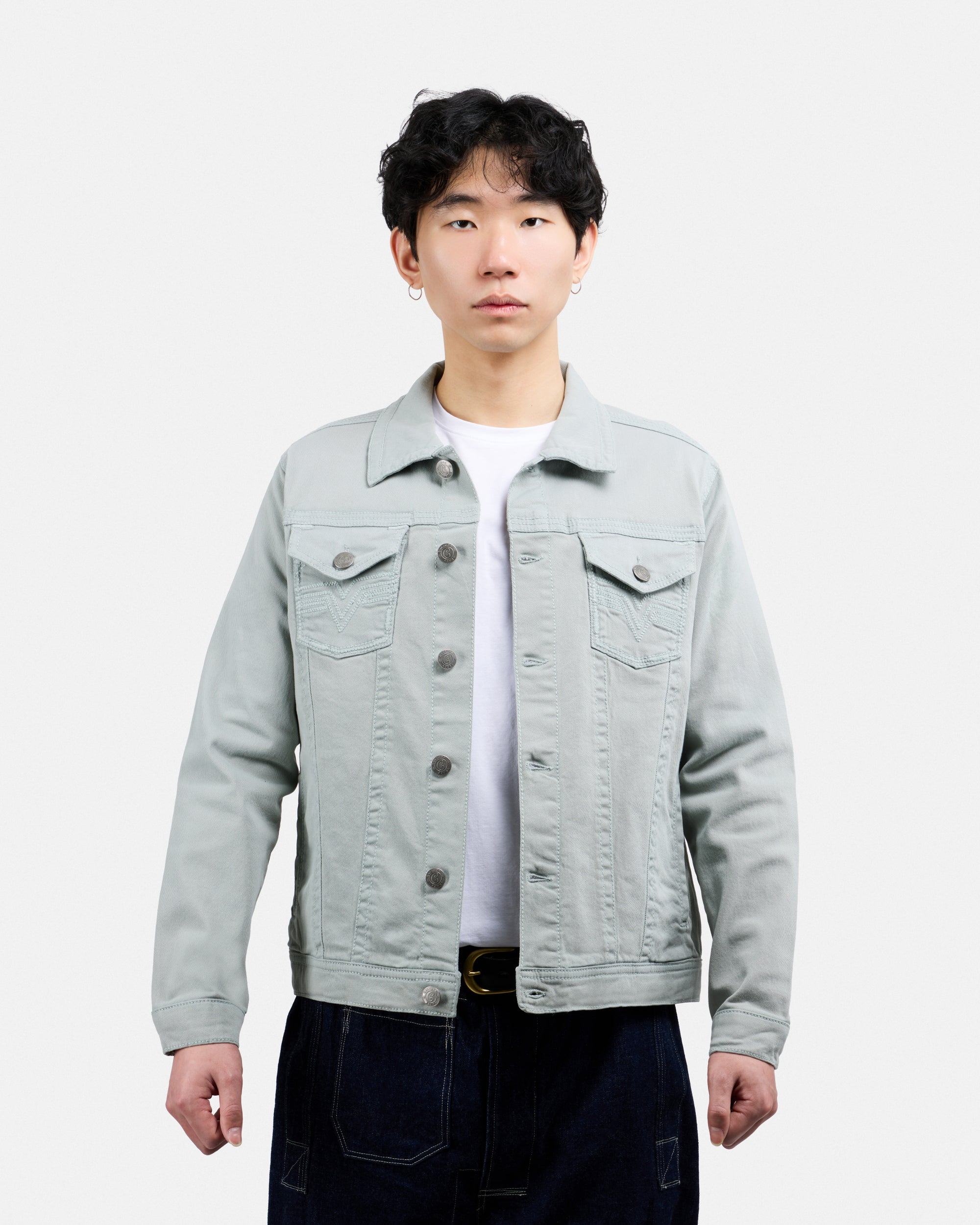 #CUJKM5100742 Saddle Stitch Trucker Color Denim Jacket-thumbmail-37