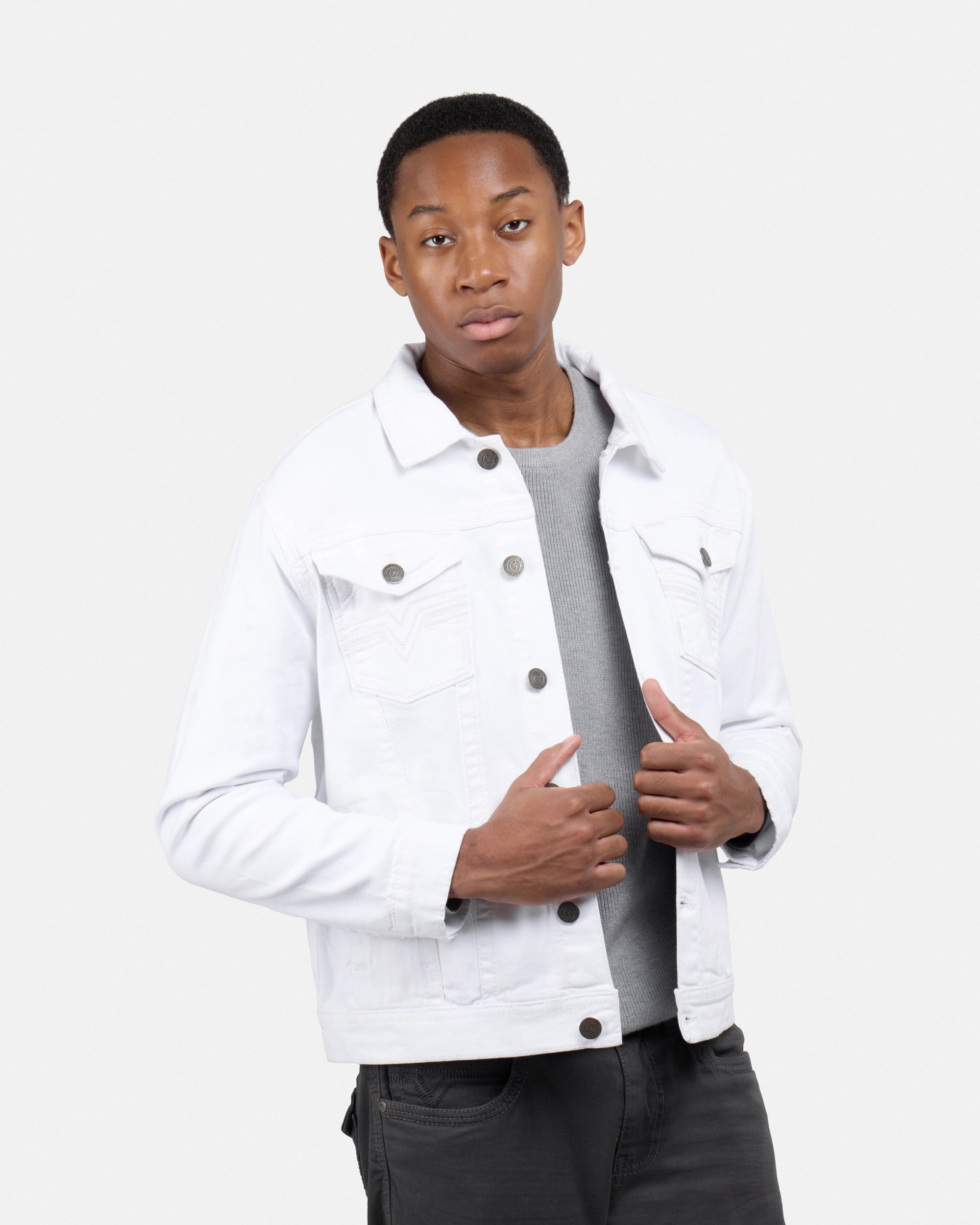 #CUJKM5100742 Saddle Stitch Trucker Color Denim Jacket-thumbmail-48