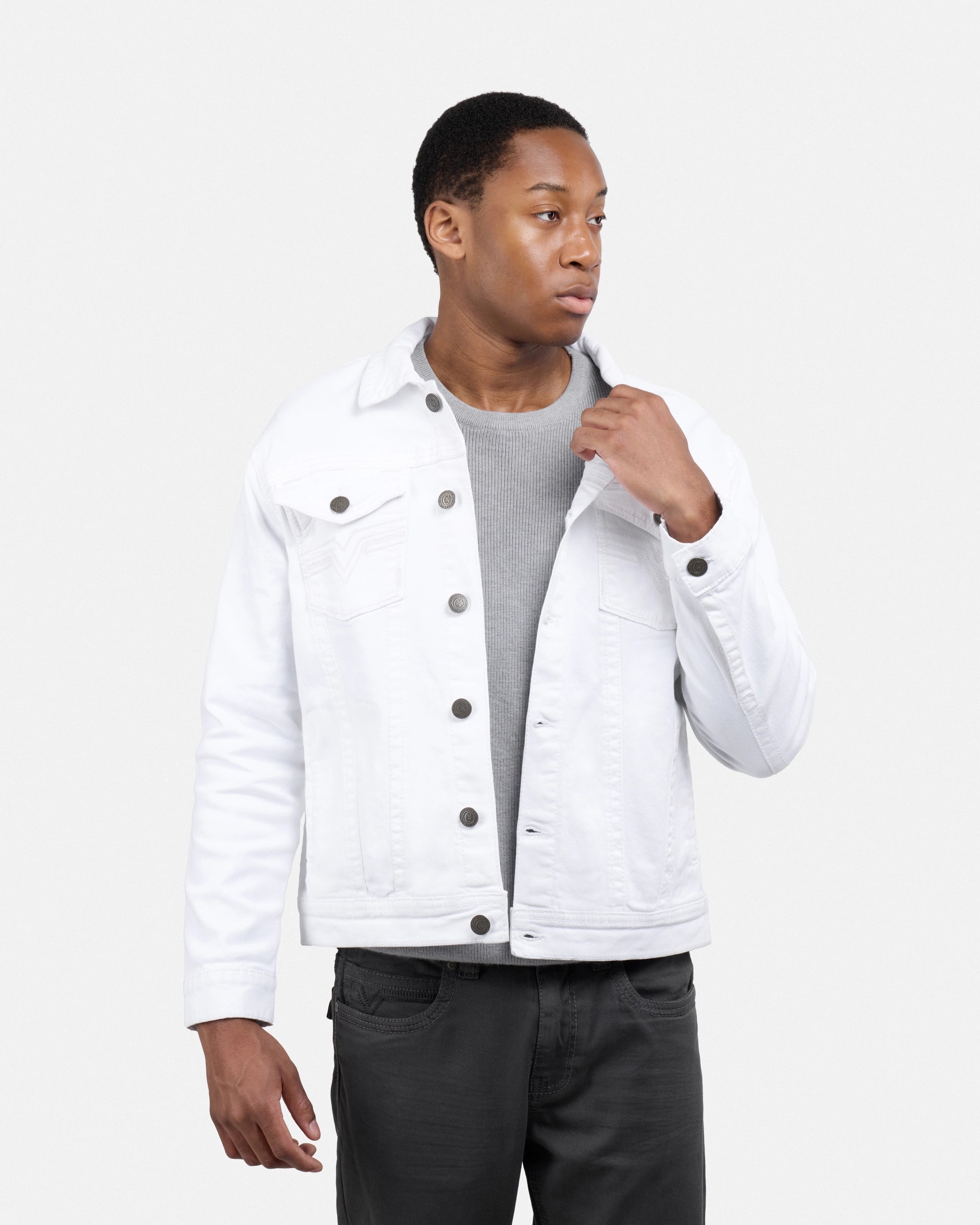 #CUJKM5100742 Saddle Stitch Trucker Color Denim Jacket-thumbmail-49