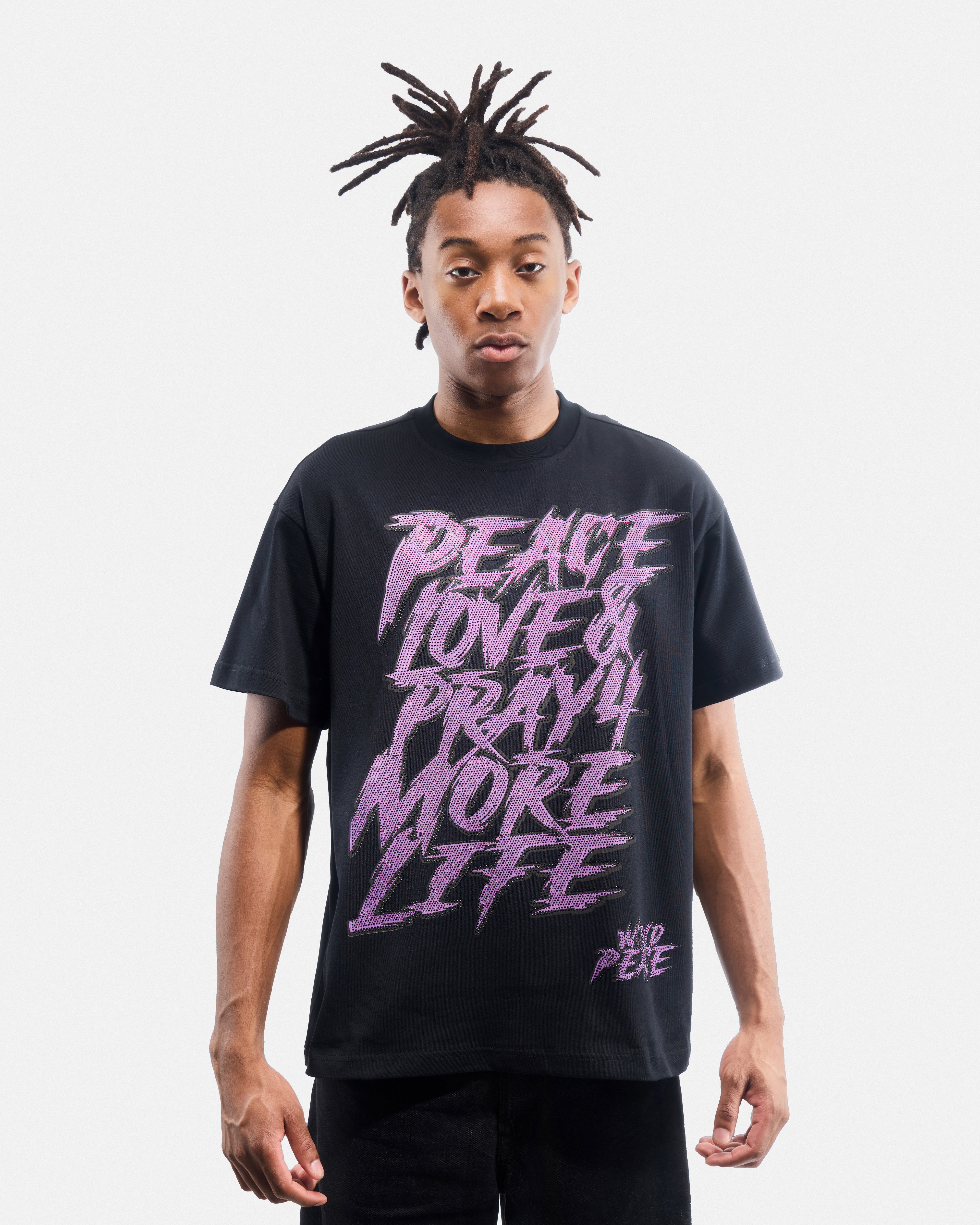 Men's Oversized Rhinestone Graphic T-Shirt_Path To Heal