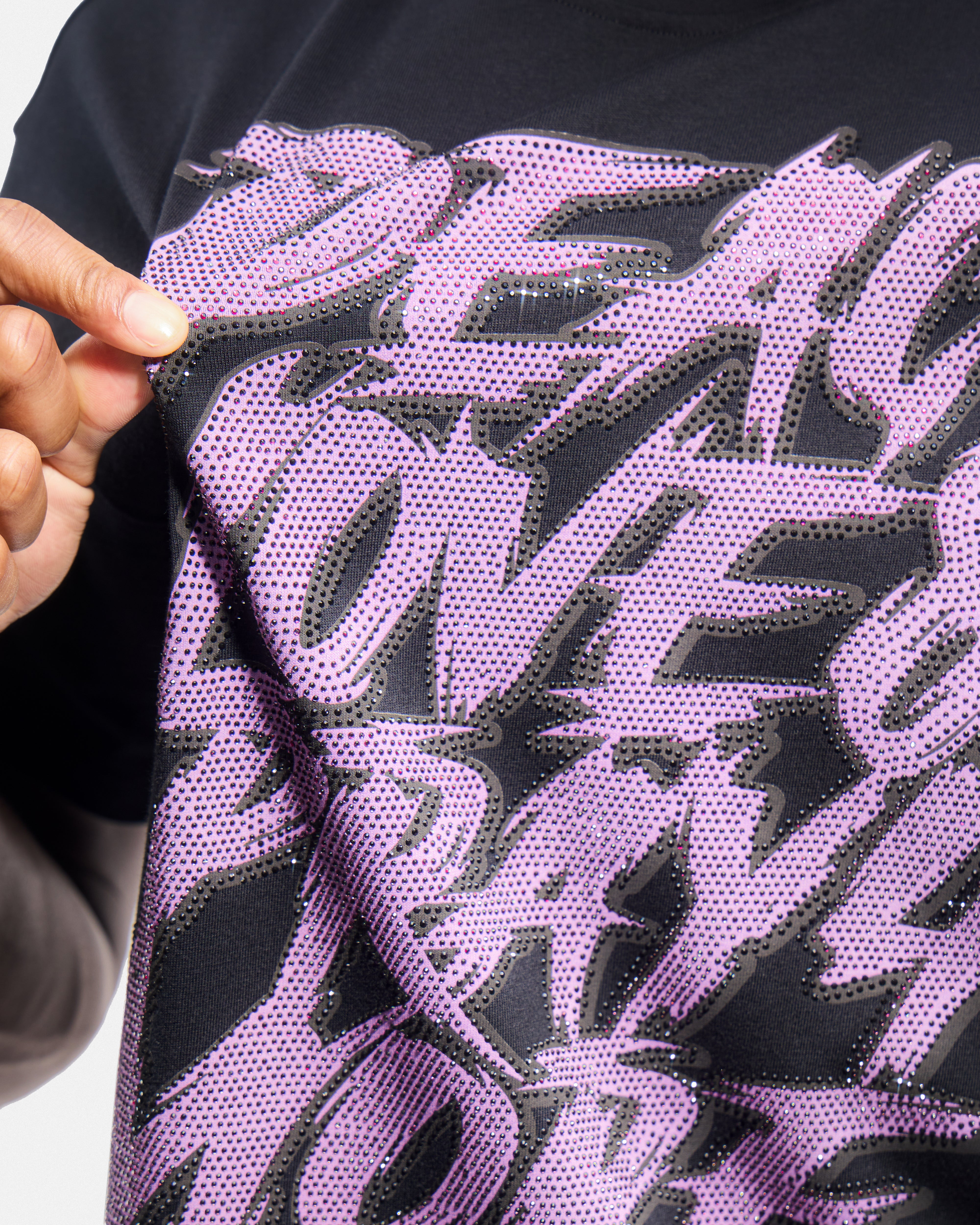 Men's Oversized Rhinestone Graphic T-Shirt_Path To Heal – X-RAY JEANS