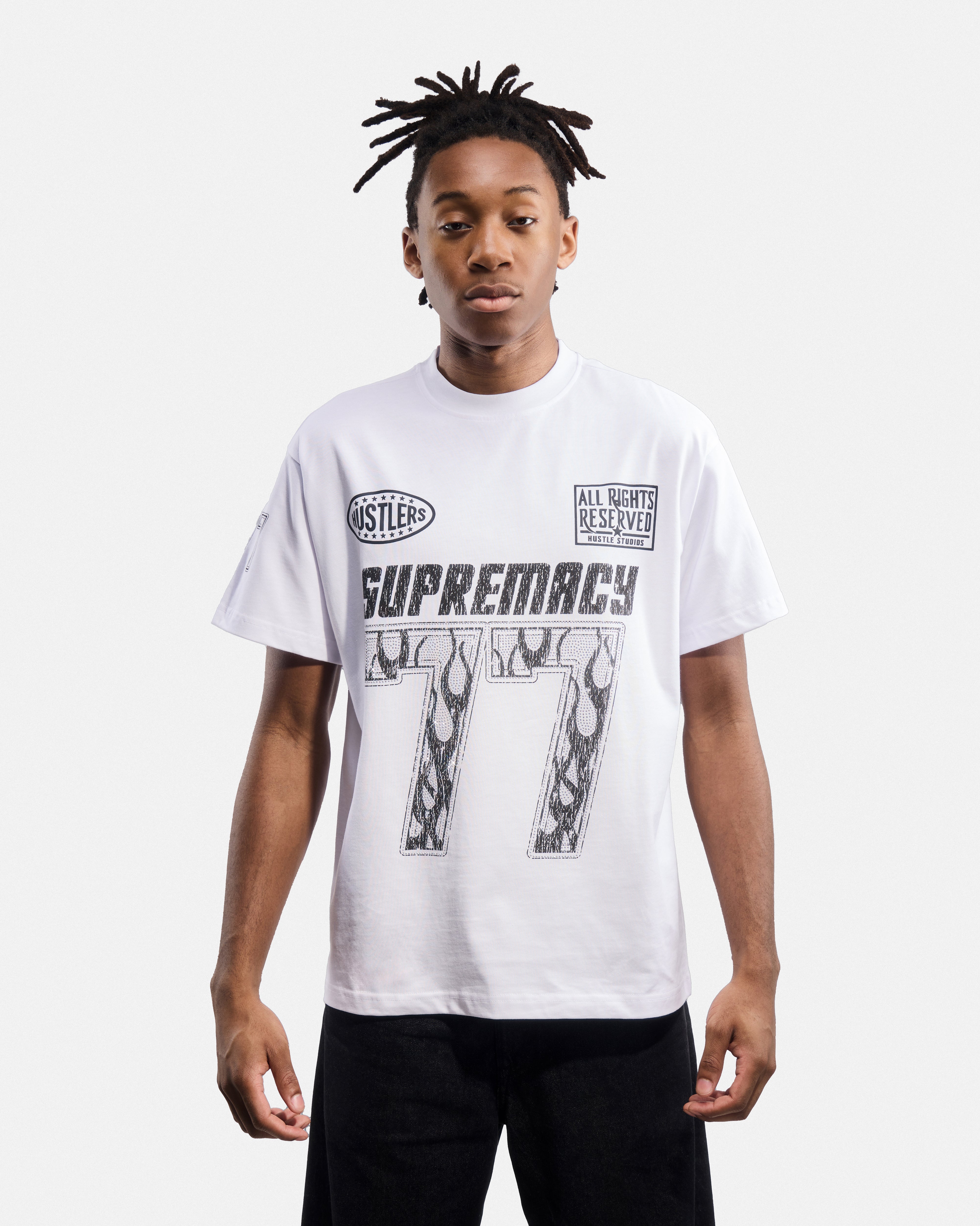 Men's Oversized Rhinestone Graphic T-Shirt_Supremacy Seventy Seven