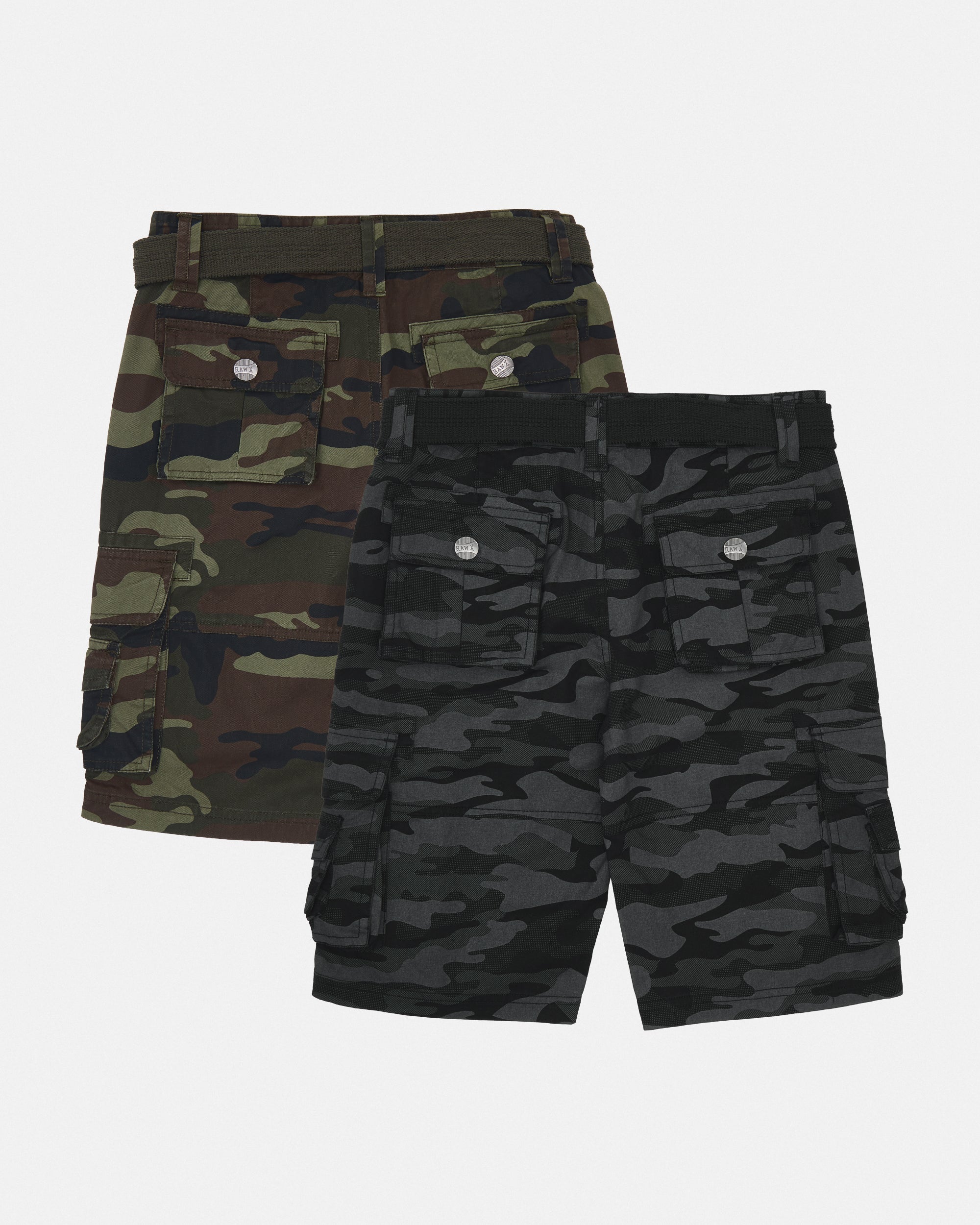 #KBS-1001 Little Boy's 4-7 2-Piece Combo Belted Twill Cargo Shorts-thumbmail-2