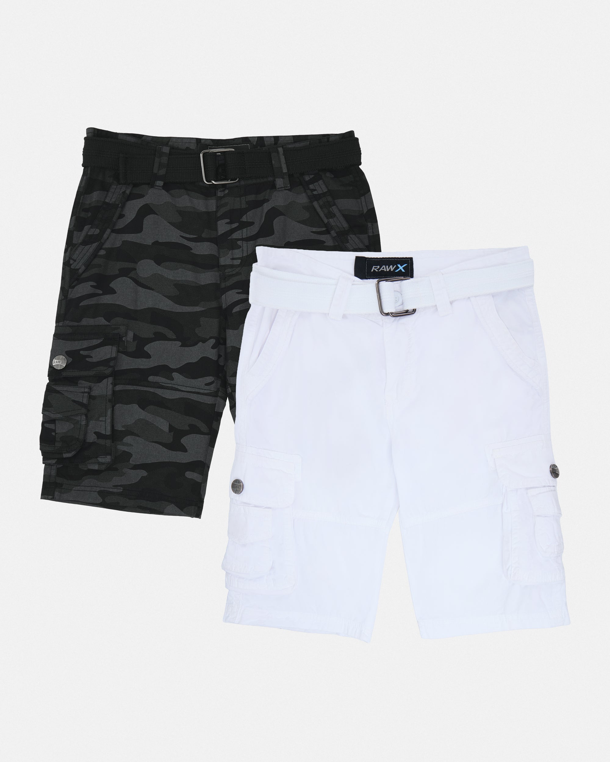 #KBS-1001 Little Boy's 4-7 2-Piece Combo Belted Twill Cargo Shorts-thumbmail-26