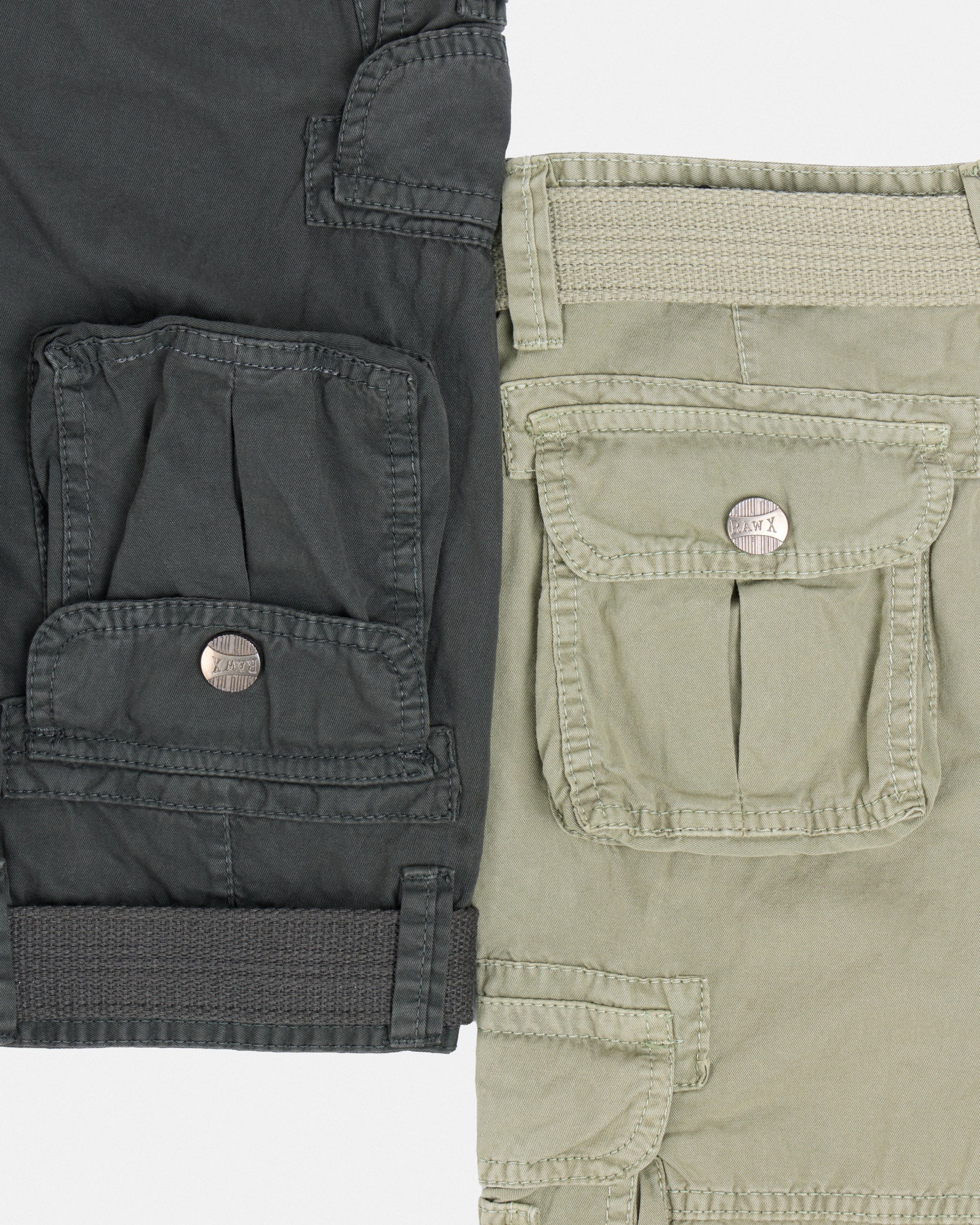 #KBS-1001 Little Boy's 4-7 2-Piece Combo Belted Twill Cargo Shorts-thumbmail-40
