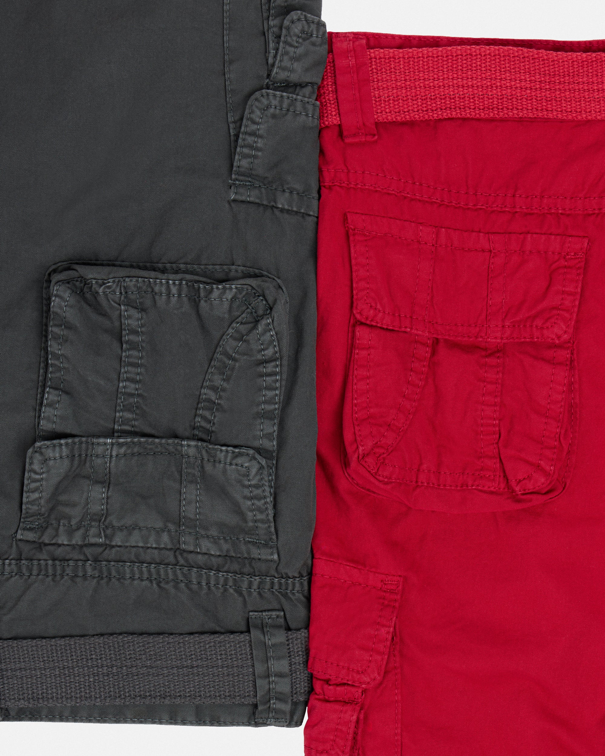 #KBS-1001 Little Boy's 4-7 2-Piece Combo Belted Twill Cargo Shorts-thumbmail-45