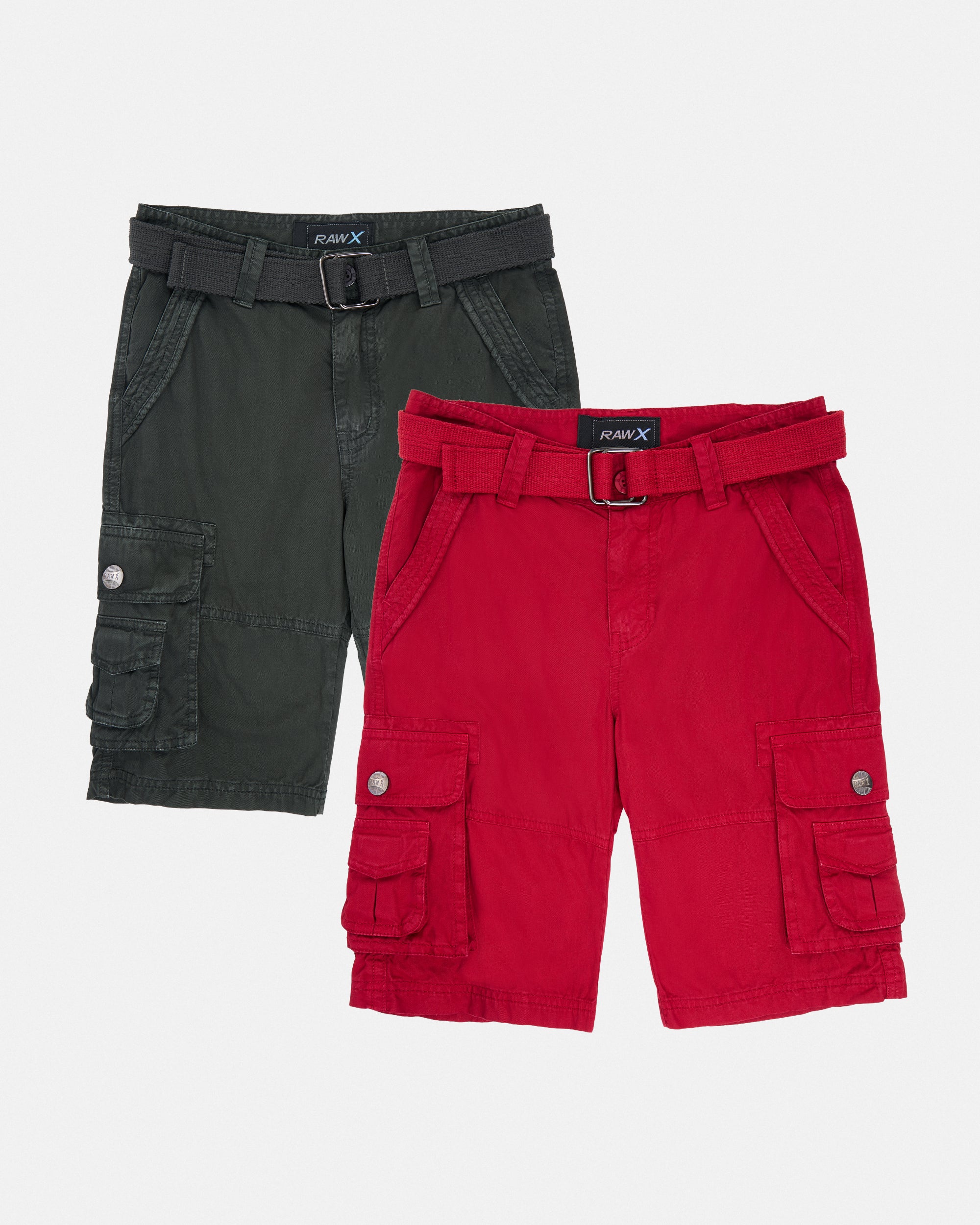 #KBS-1001 Little Boy's 4-7 2-Piece Combo Belted Twill Cargo Shorts-thumbmail-41