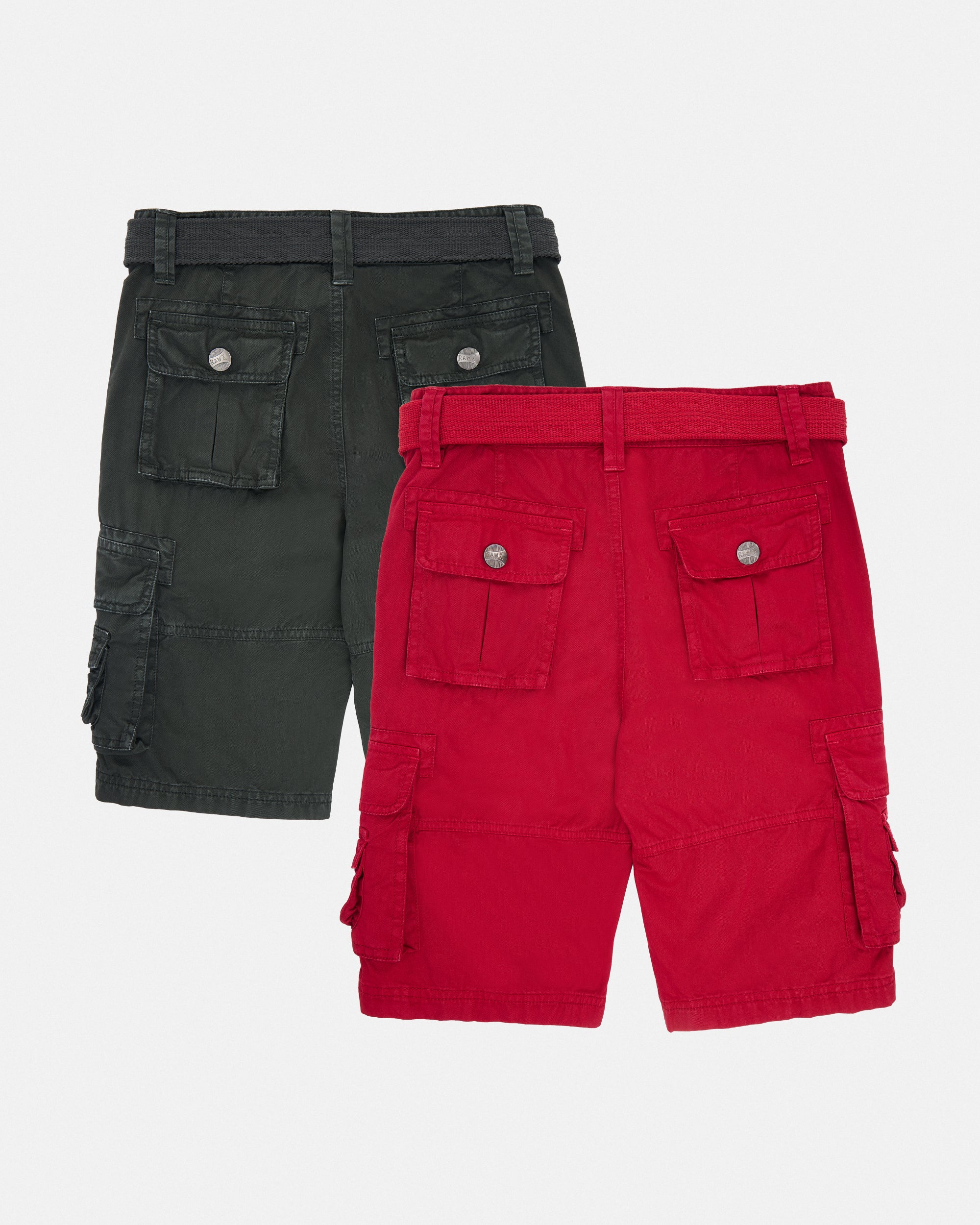 #KBS-1001 Little Boy's 4-7 2-Piece Combo Belted Twill Cargo Shorts-thumbmail-42