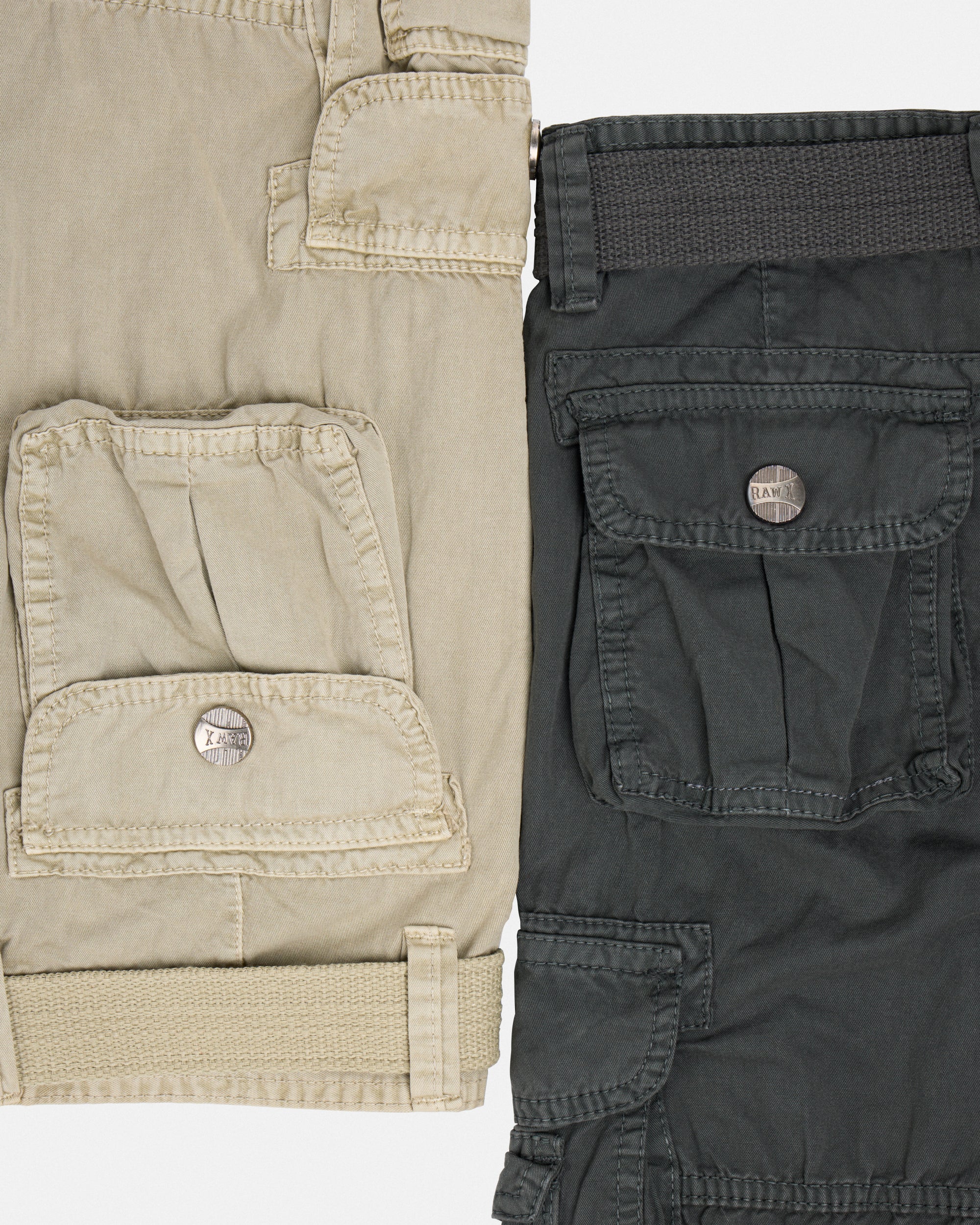#KBS-1001 Little Boy's 4-7 2-Piece Combo Belted Twill Cargo Shorts-thumbmail-50