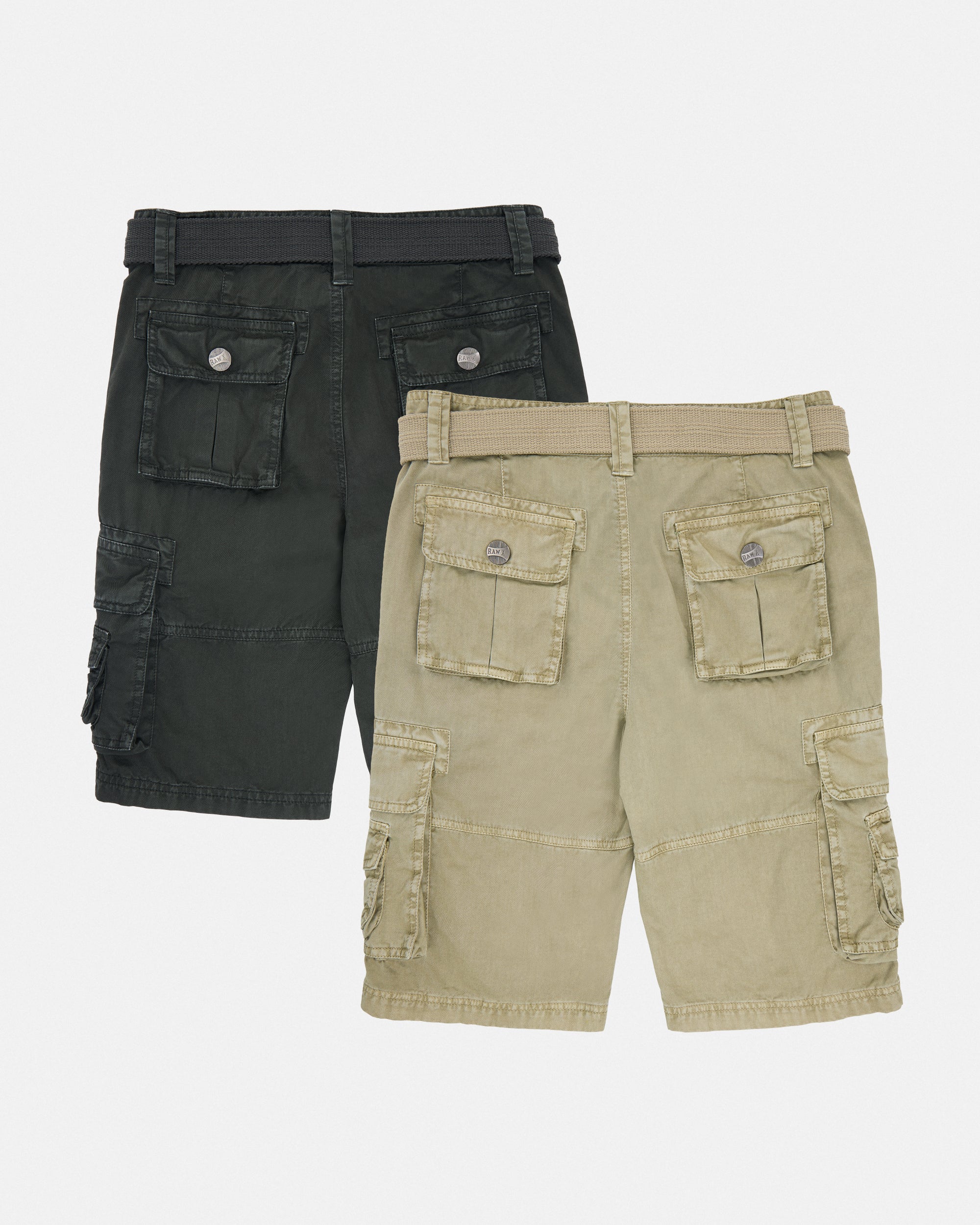 #KBS-1001 Little Boy's 4-7 2-Piece Combo Belted Twill Cargo Shorts-thumbmail-47