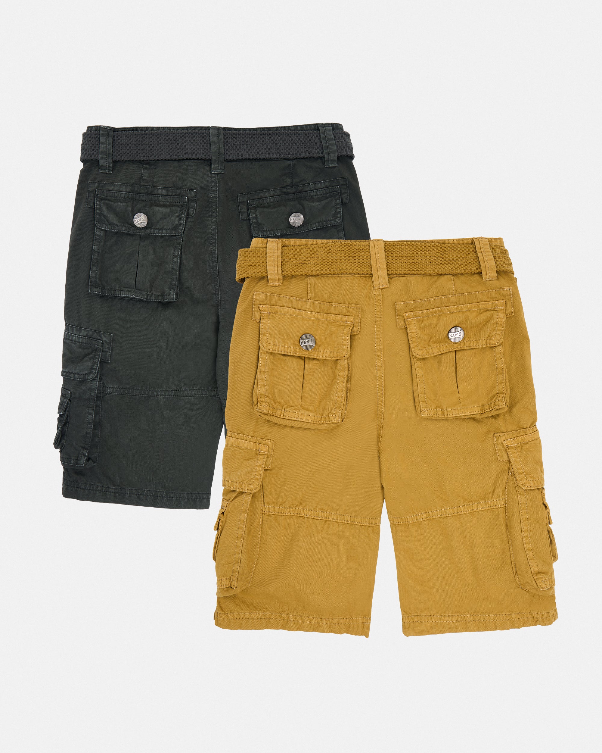 #KBS-1001 Little Boy's 4-7 2-Piece Combo Belted Twill Cargo Shorts-thumbmail-32