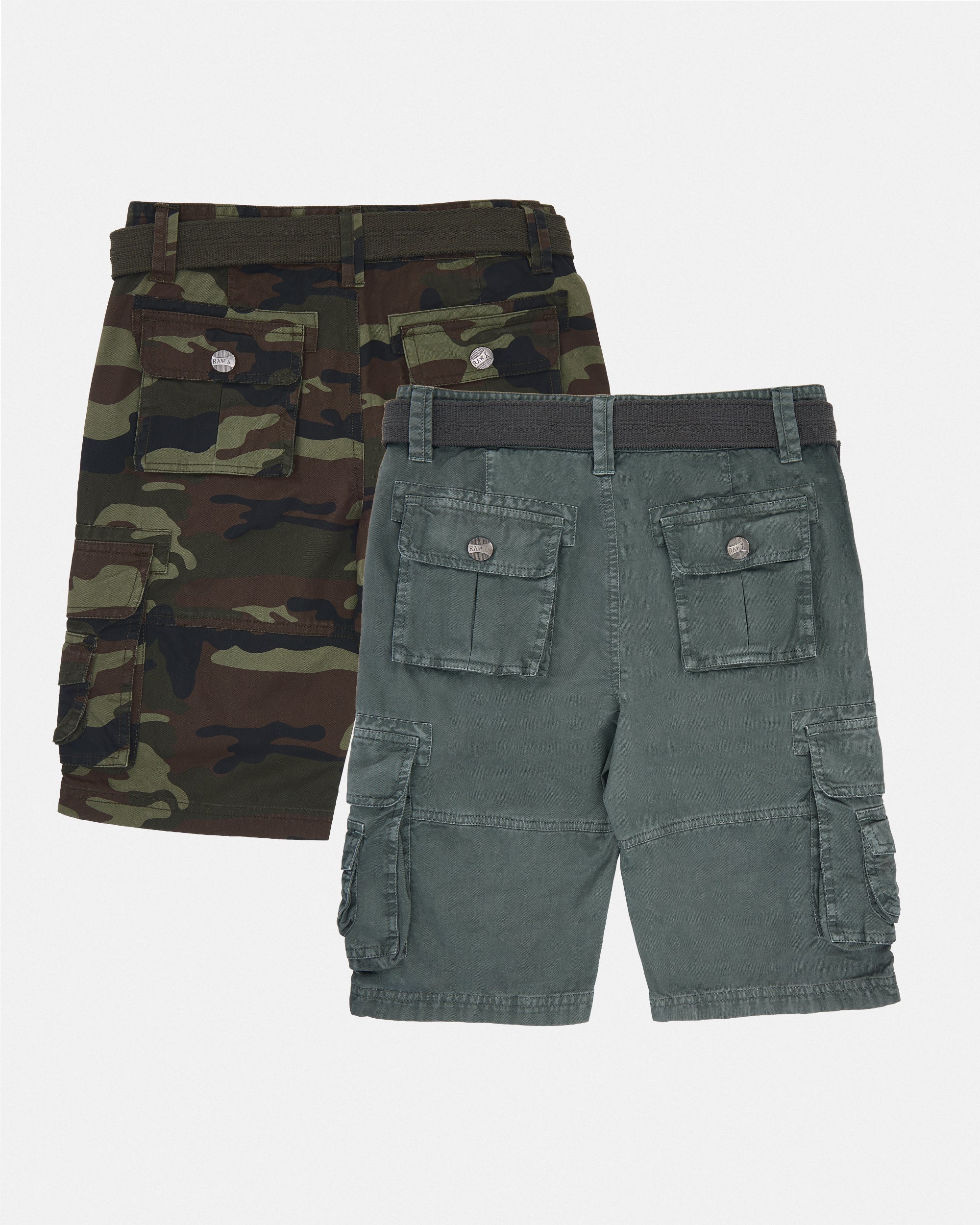 #KBS-1001 Little Boy's 4-7 2-Piece Combo Belted Twill Cargo Shorts-thumbmail-7