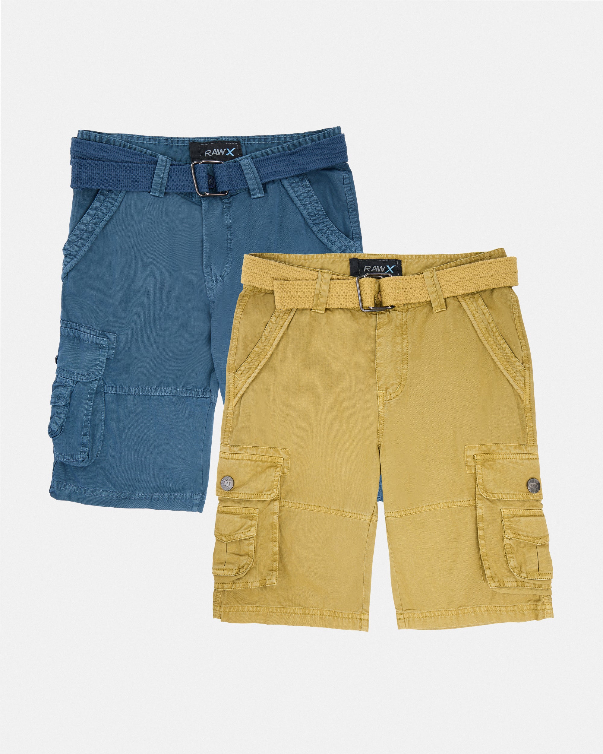 #KBS-1001 Little Boy's 4-7 2-Piece Combo Belted Twill Cargo Shorts-thumbmail-11