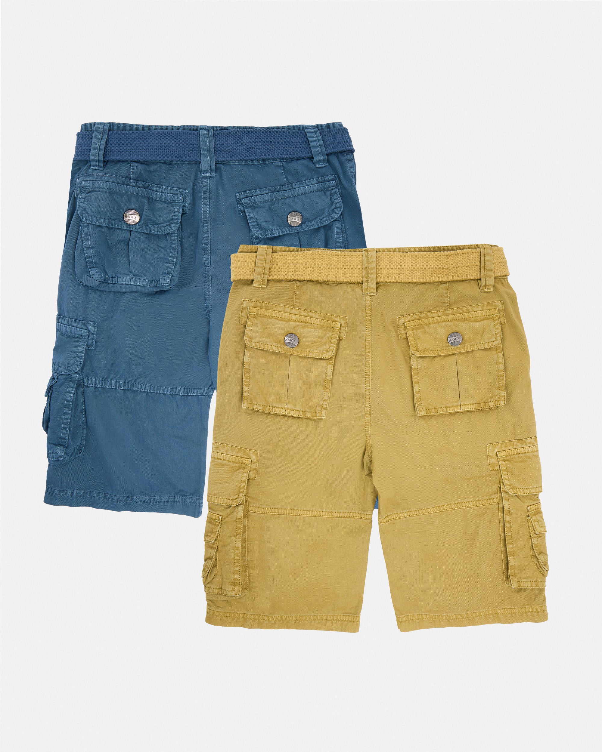 #KBS-1001 Little Boy's 4-7 2-Piece Combo Belted Twill Cargo Shorts-thumbmail-12