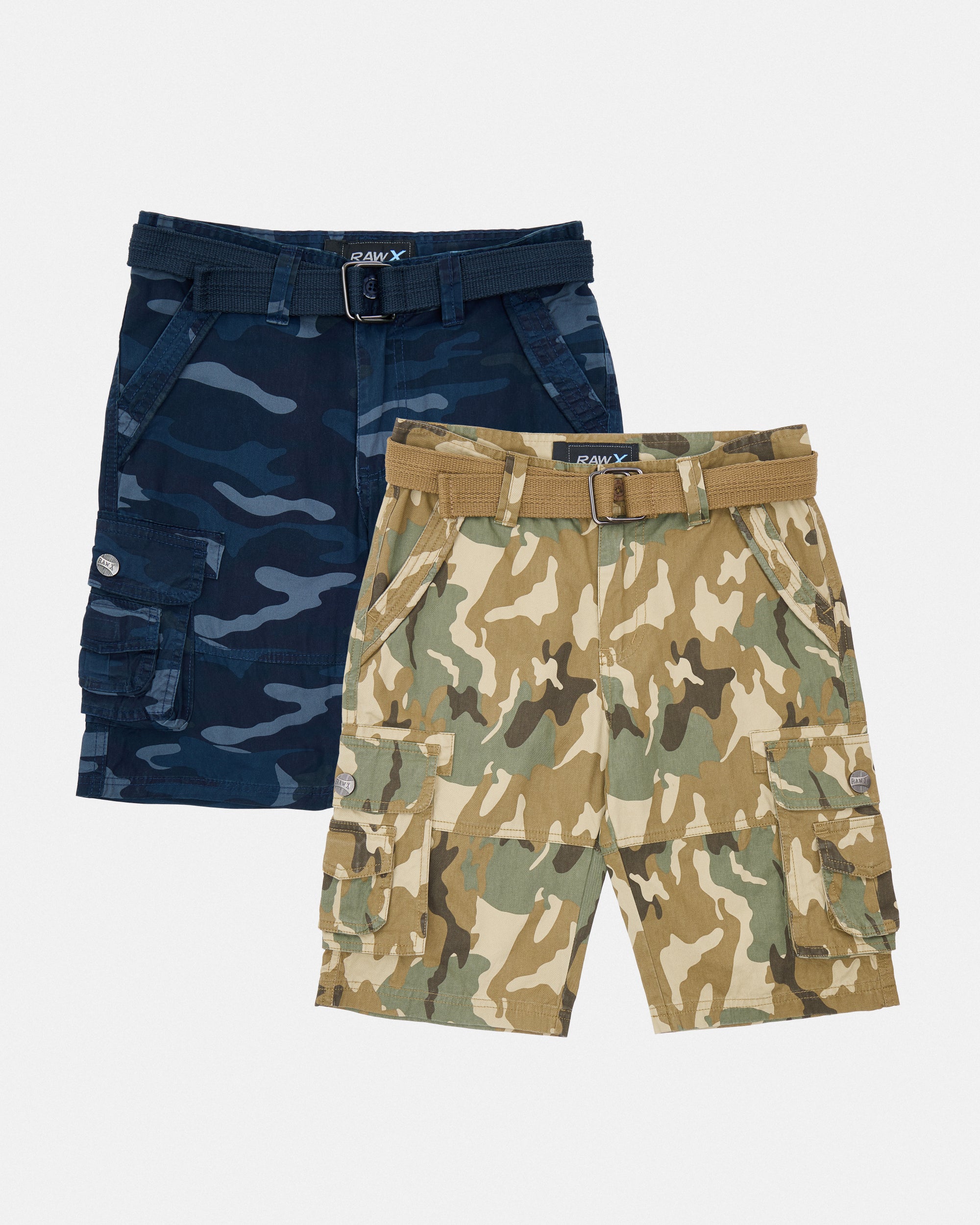 #KBS-1001 Little Boy's 4-7 2-Piece Combo Belted Twill Cargo Shorts-thumbmail-16