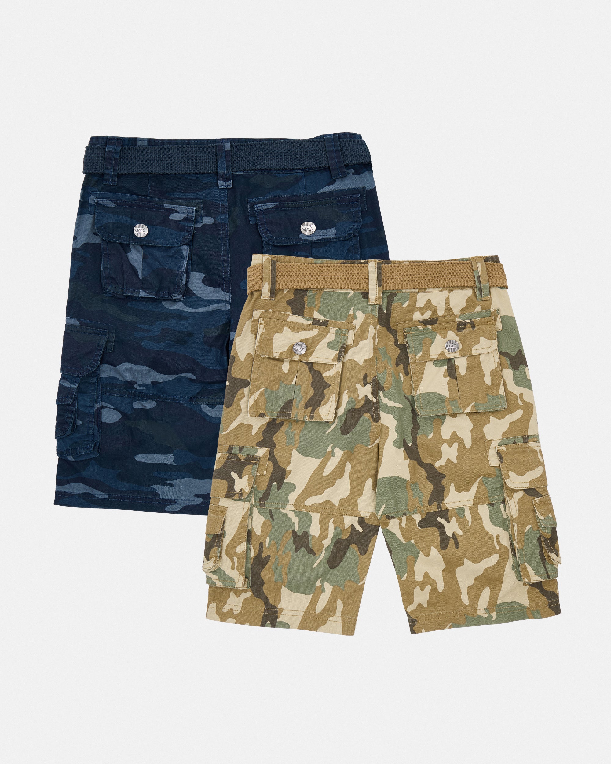 #KBS-1001 Little Boy's 4-7 2-Piece Combo Belted Twill Cargo Shorts-thumbmail-17
