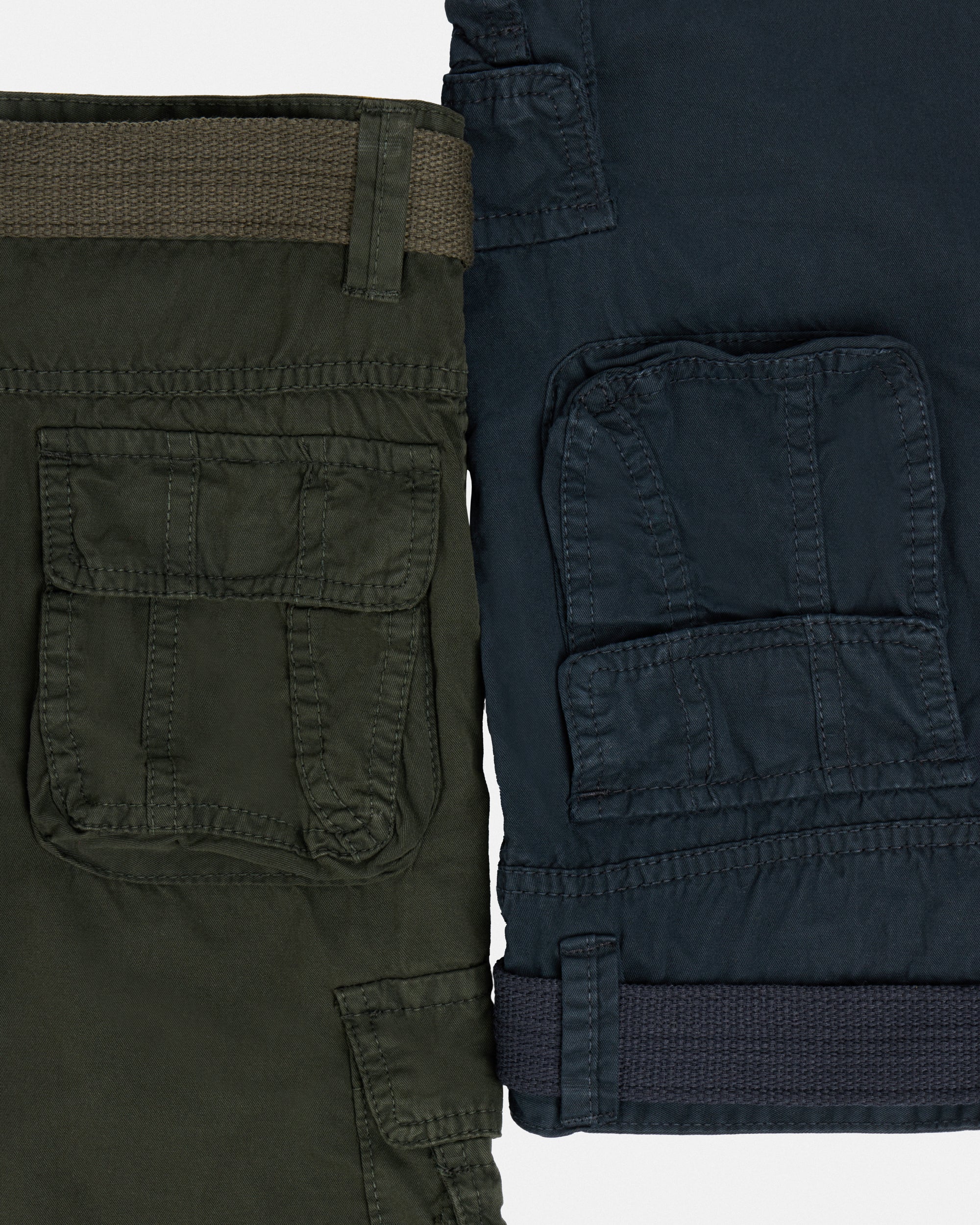 #KBS-1001 Little Boy's 4-7 2-Piece Combo Belted Twill Cargo Shorts-thumbmail-60