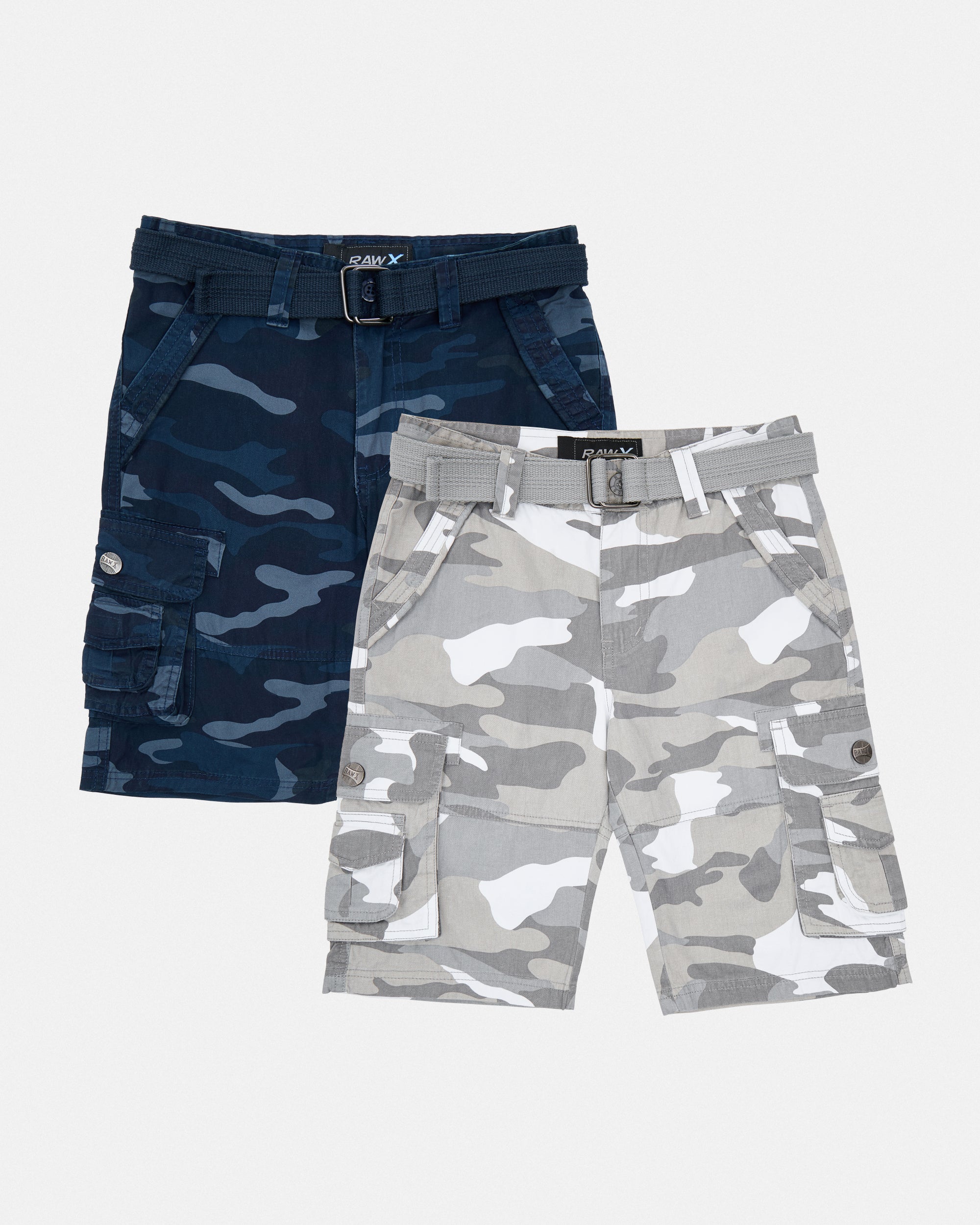 #KBS-1001 Little Boy's 4-7 2-Piece Combo Belted Twill Cargo Shorts-thumbmail-21