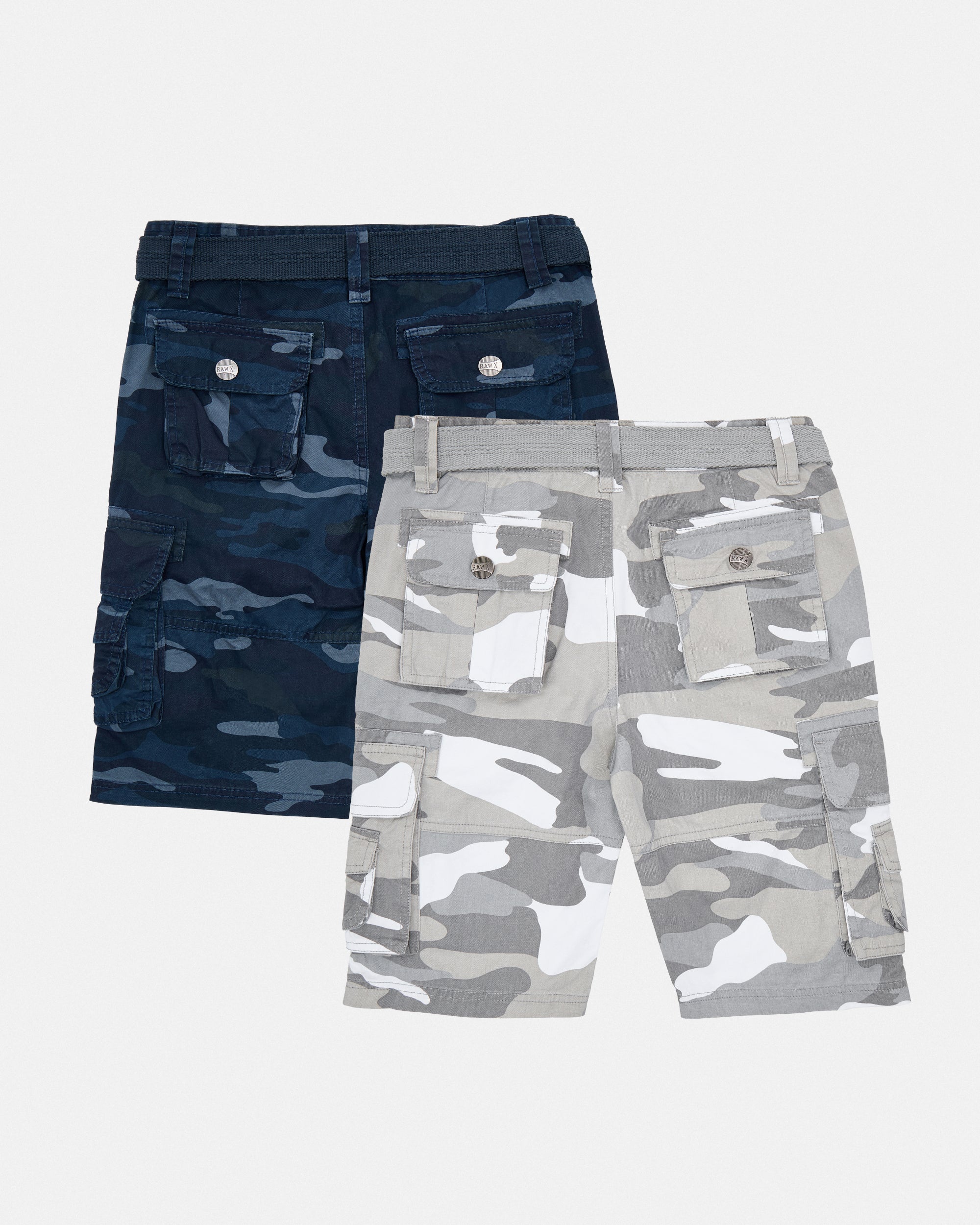 #KBS-1001 Little Boy's 4-7 2-Piece Combo Belted Twill Cargo Shorts-thumbmail-22