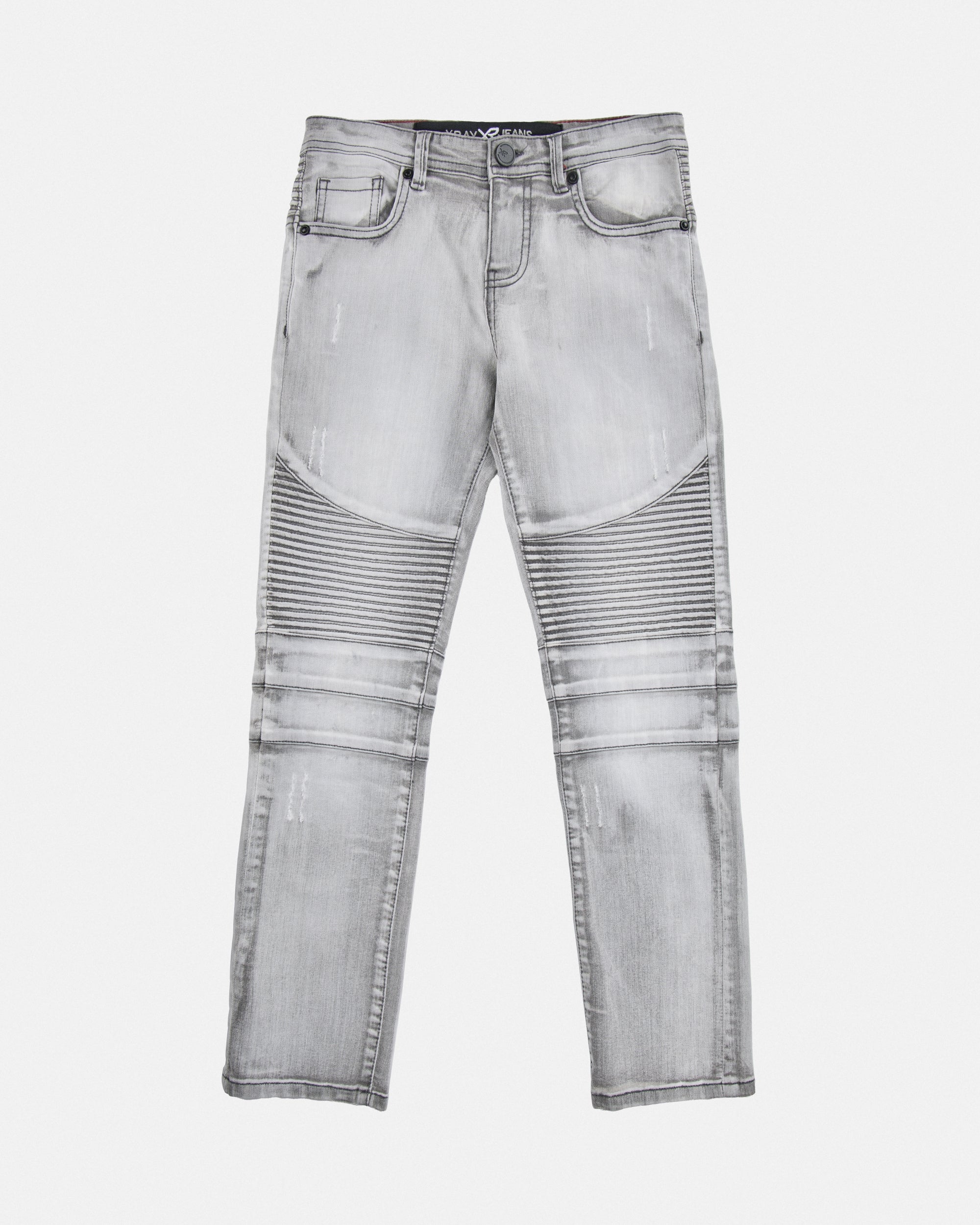 X RAY Boy's Distressed Slim Fit Biker Moto Jeans