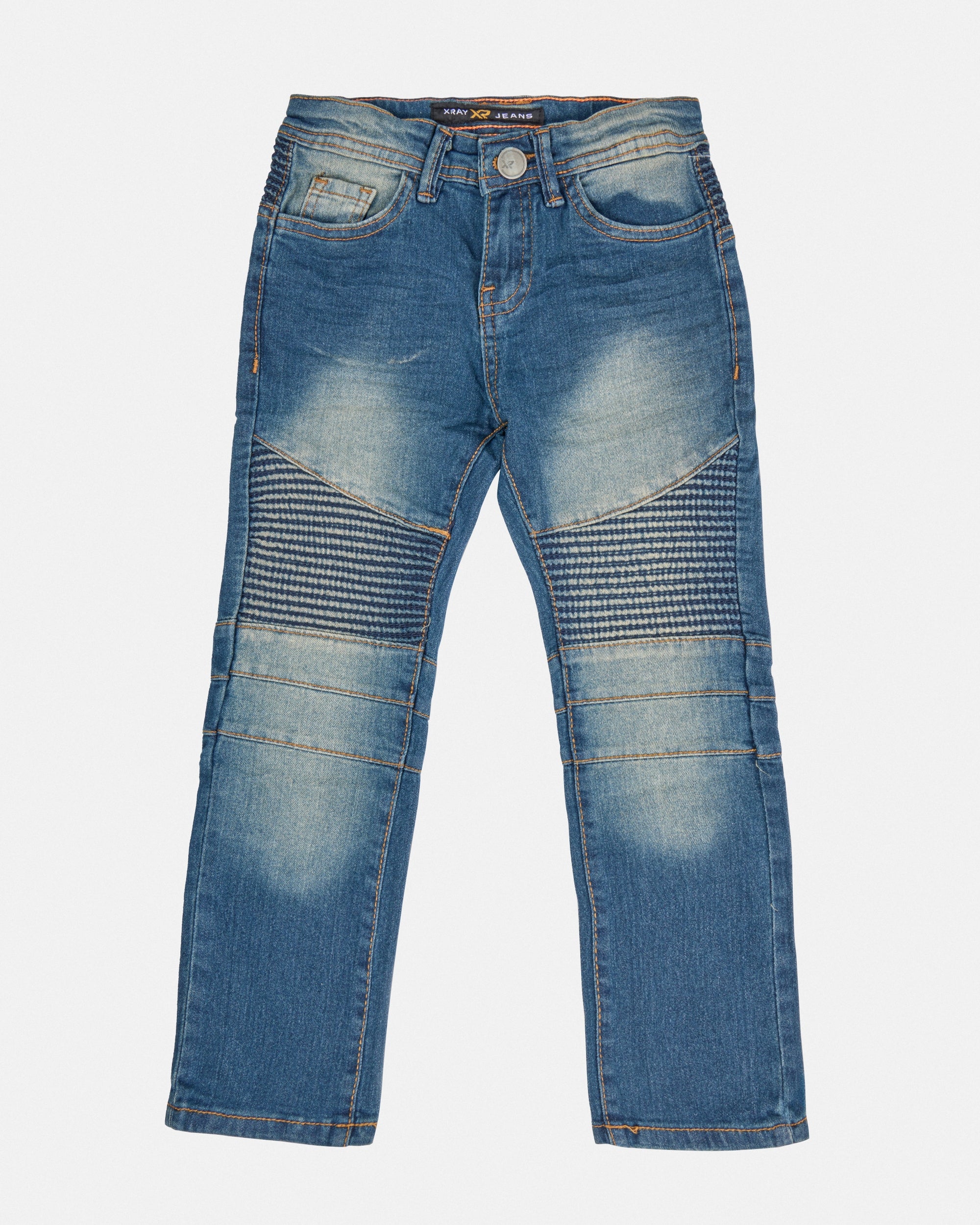 X RAY Boy's Distressed Slim Fit Biker Moto Jeans