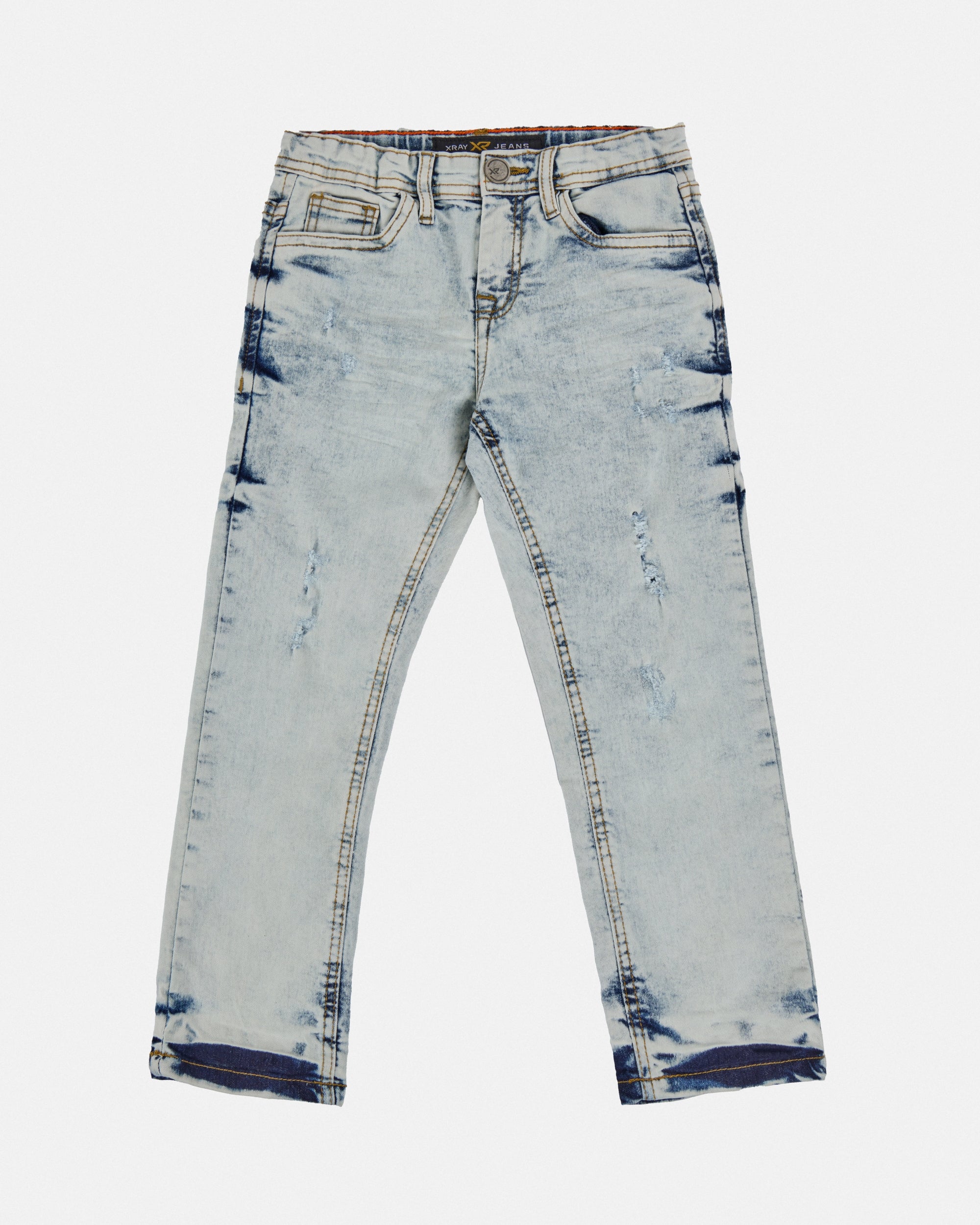 X RAY Boy's Slim Fit Ripped Denim Pants