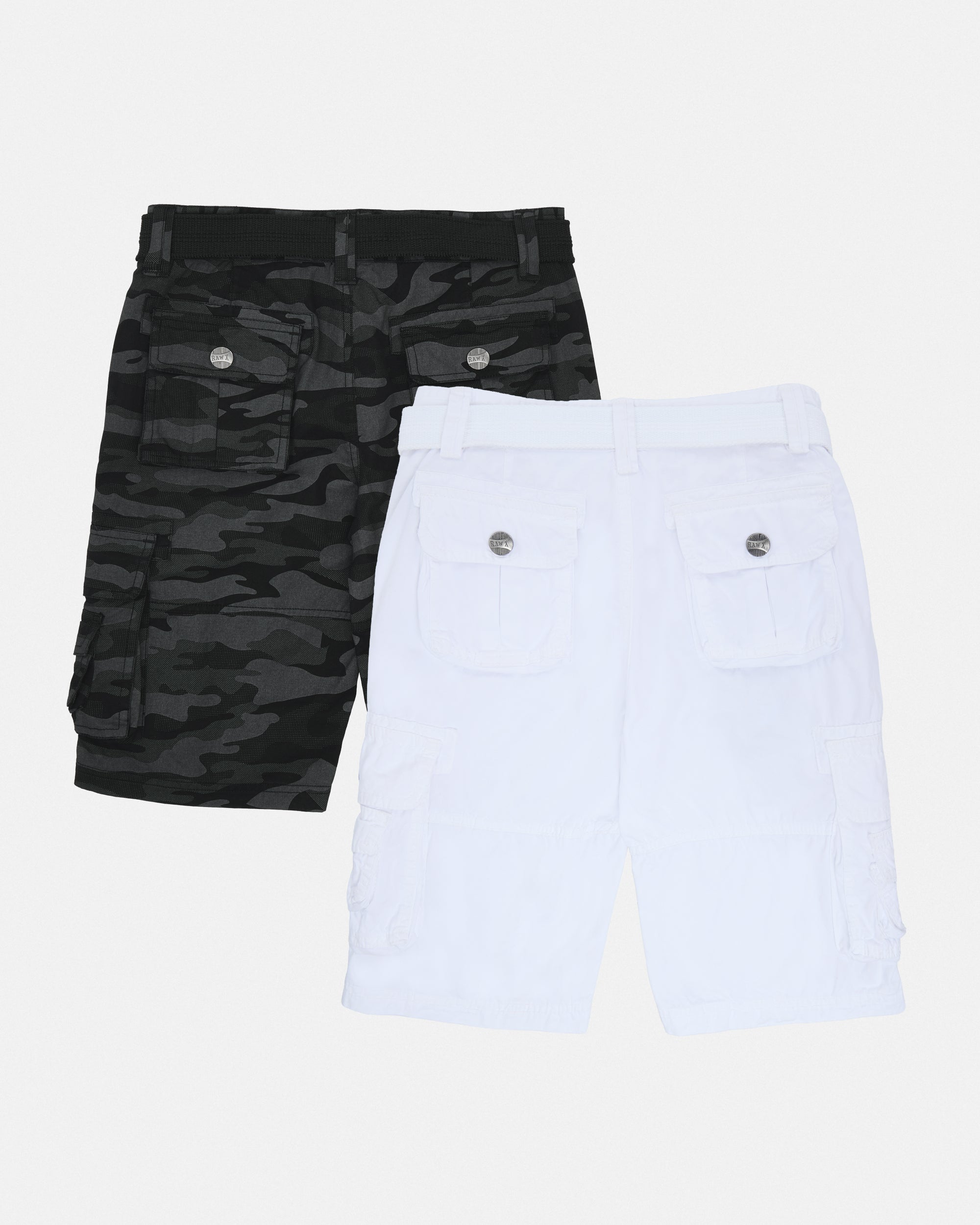 #RBS-1001 Boy's 2Pc Combo Belted Twill Cargo Shorts, Size 8-18-thumbmail-67