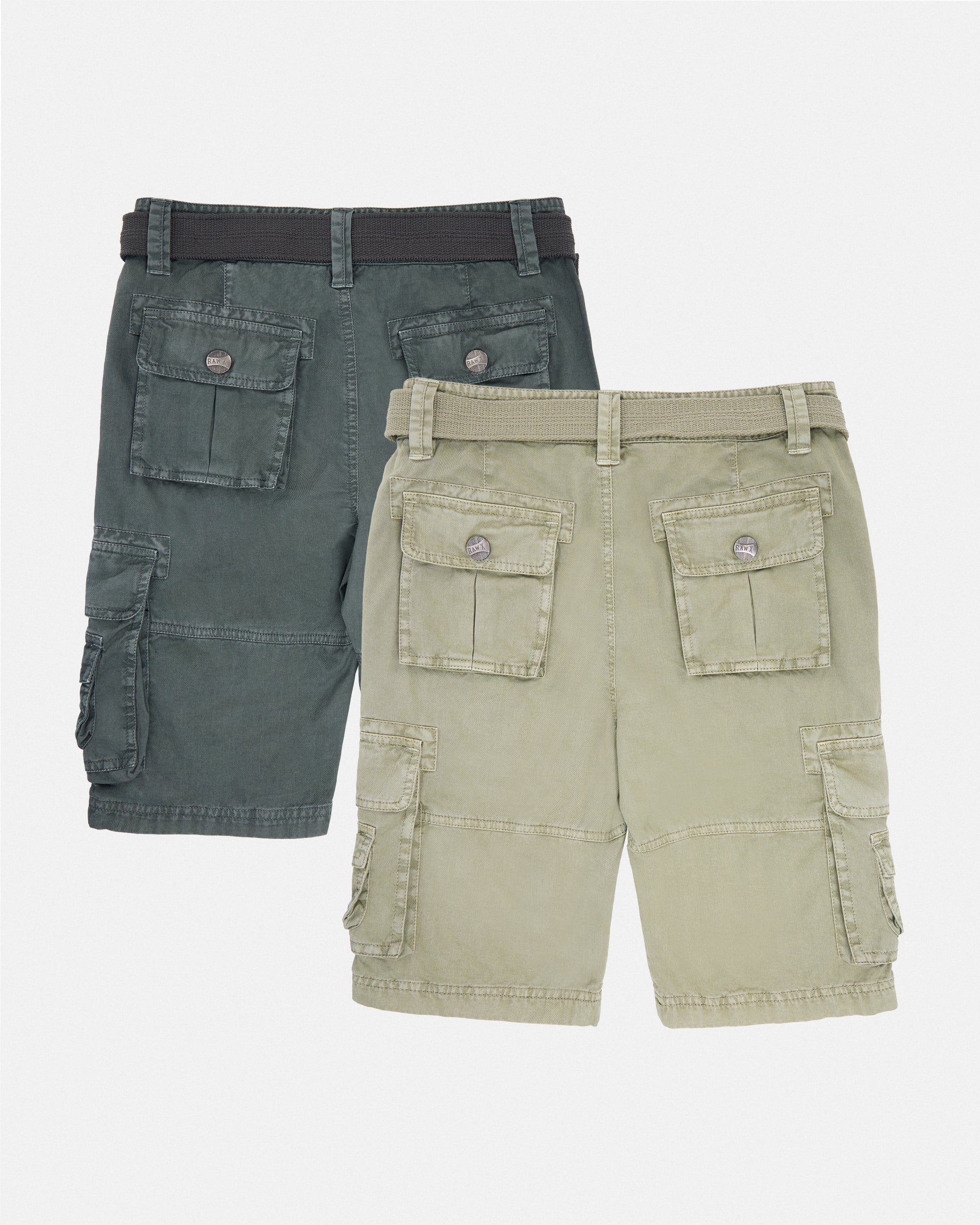 #RBS-1001 Boy's 2Pc Combo Belted Twill Cargo Shorts, Size 8-18-thumbmail-57