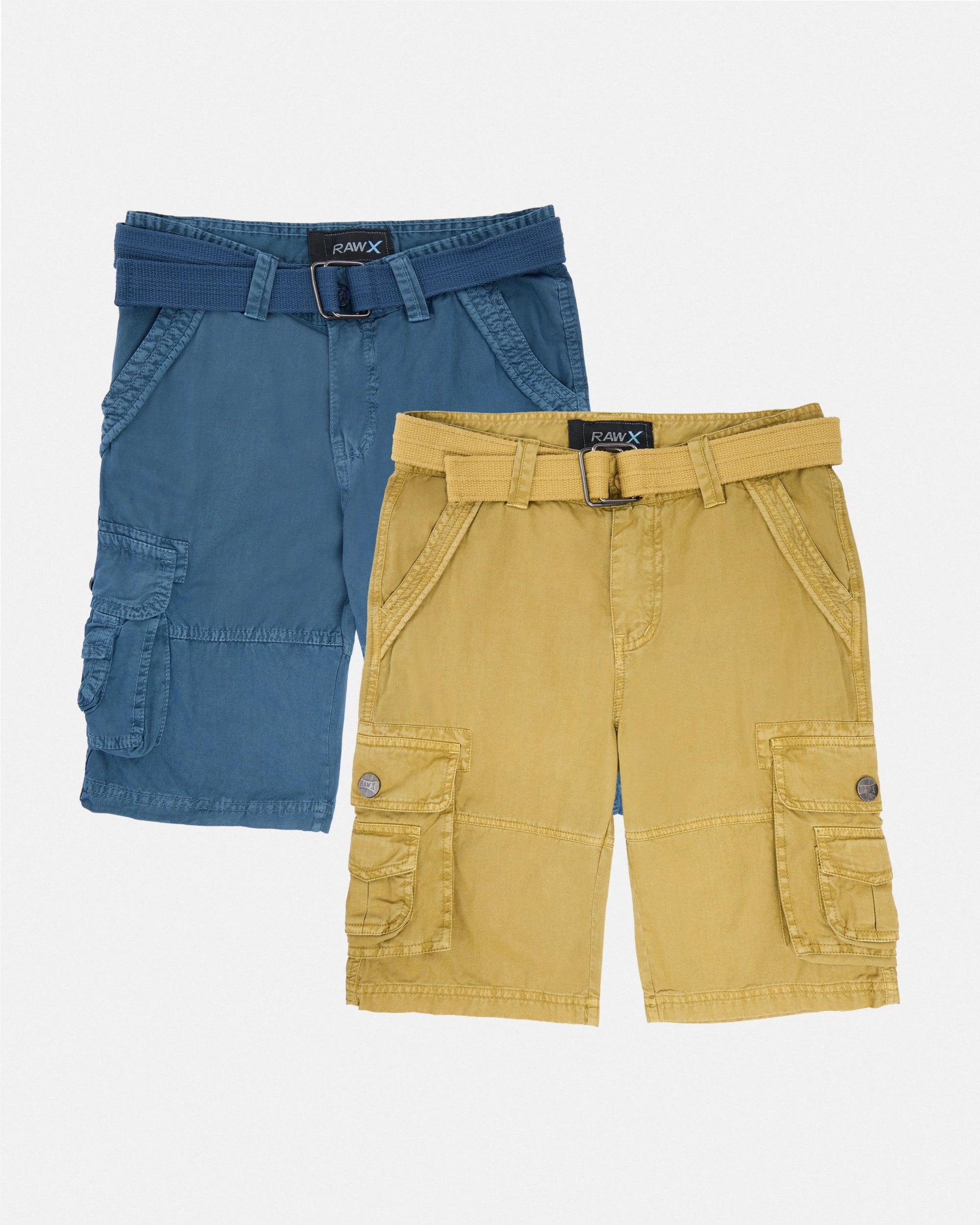 #RBS-1001 Boy's 2Pc Combo Belted Twill Cargo Shorts, Size 8-18-thumbmail-76