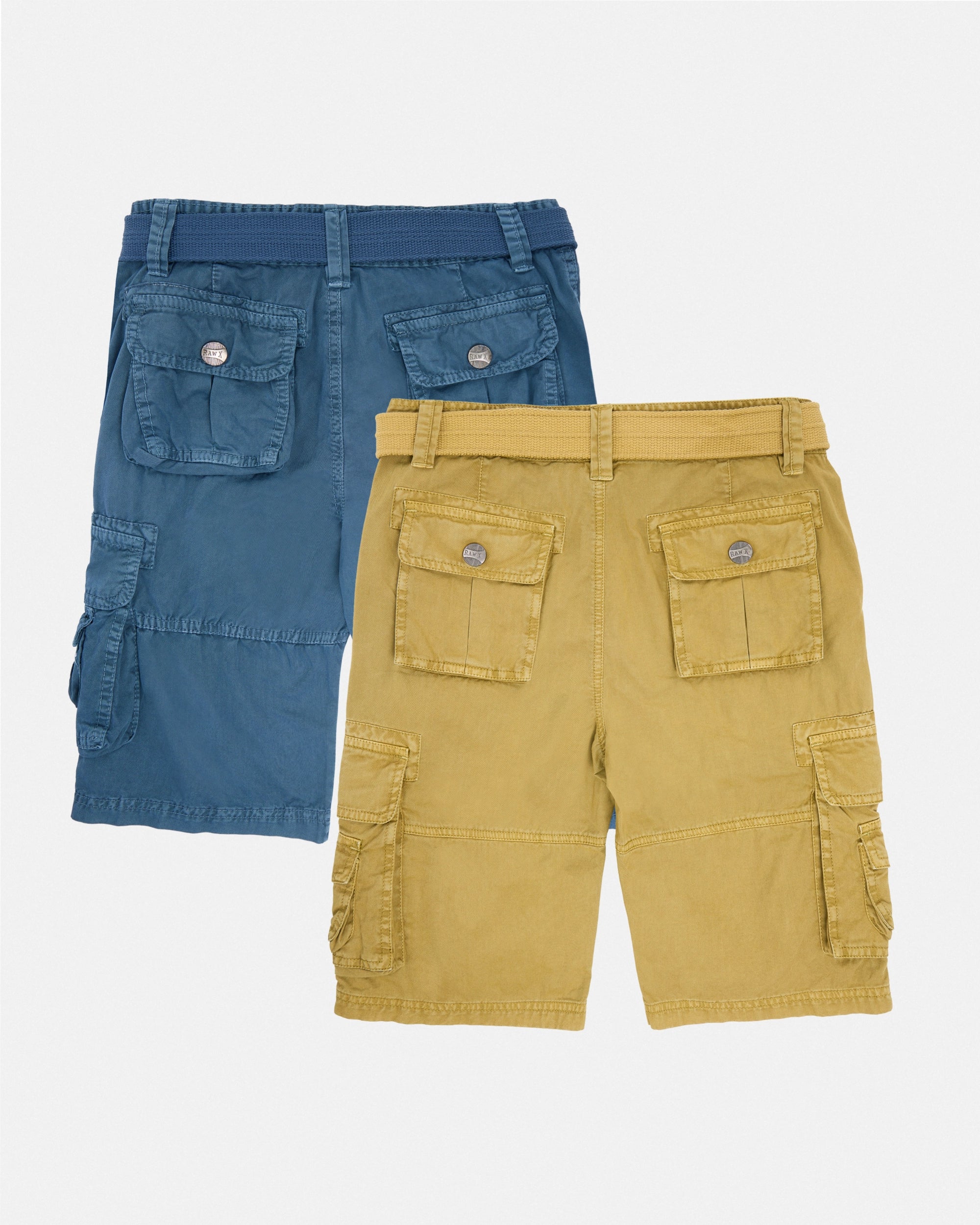 #RBS-1001 Boy's 2Pc Combo Belted Twill Cargo Shorts, Size 8-18-thumbmail-77