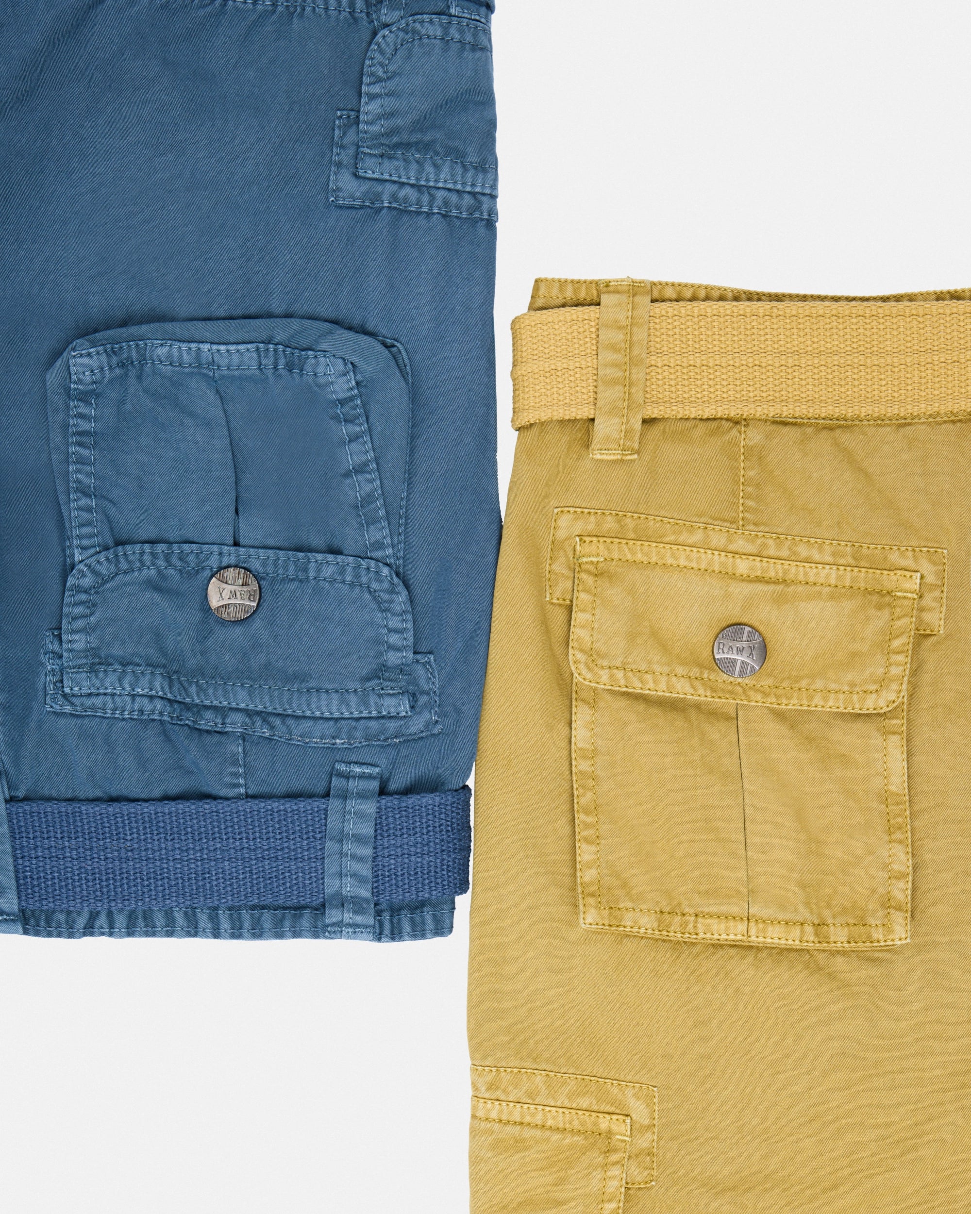 #RBS-1001 Boy's 2Pc Combo Belted Twill Cargo Shorts, Size 8-18-thumbmail-80