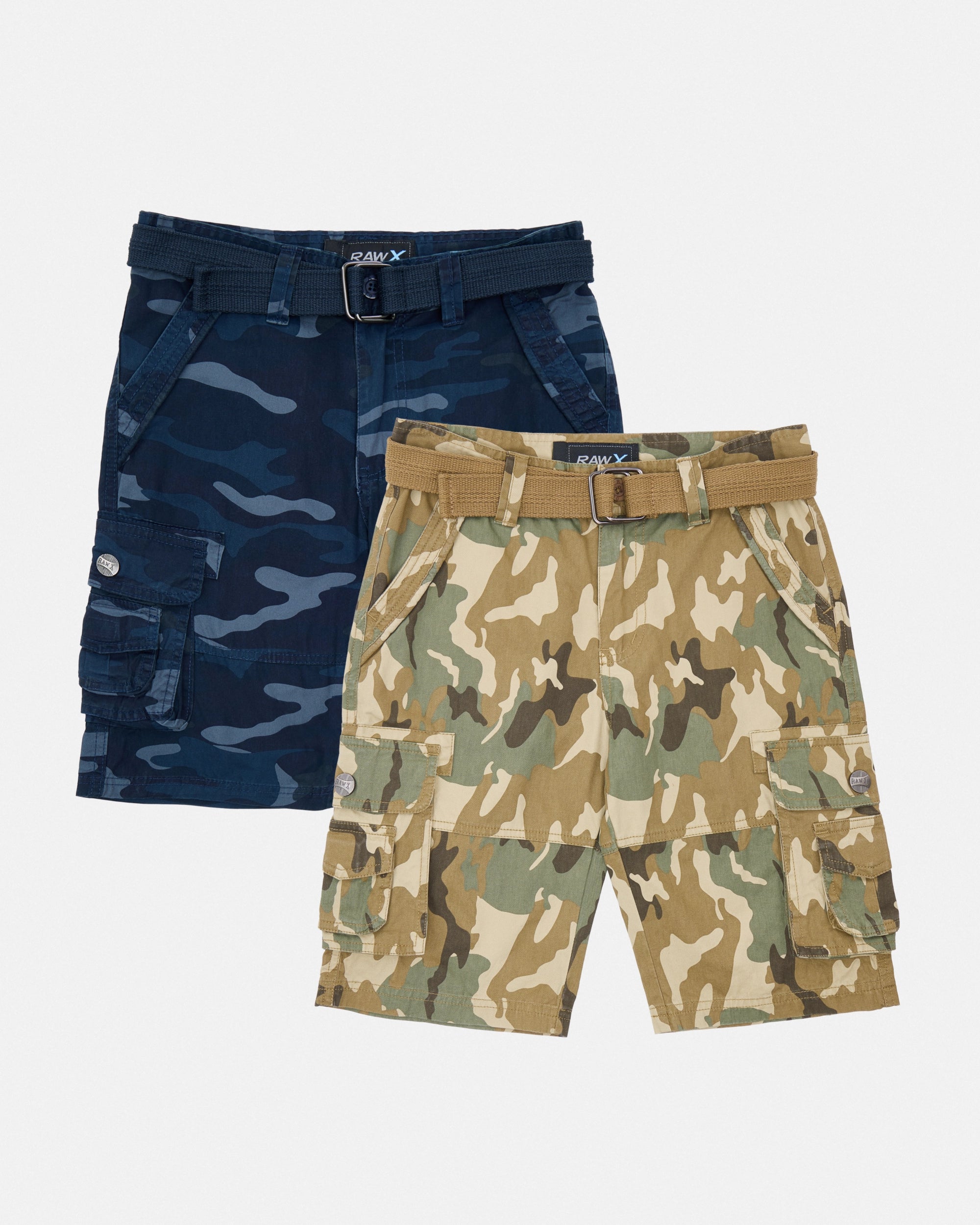 #RBS-1001 Boy's 2Pc Combo Belted Twill Cargo Shorts, Size 8-18-thumbmail-81